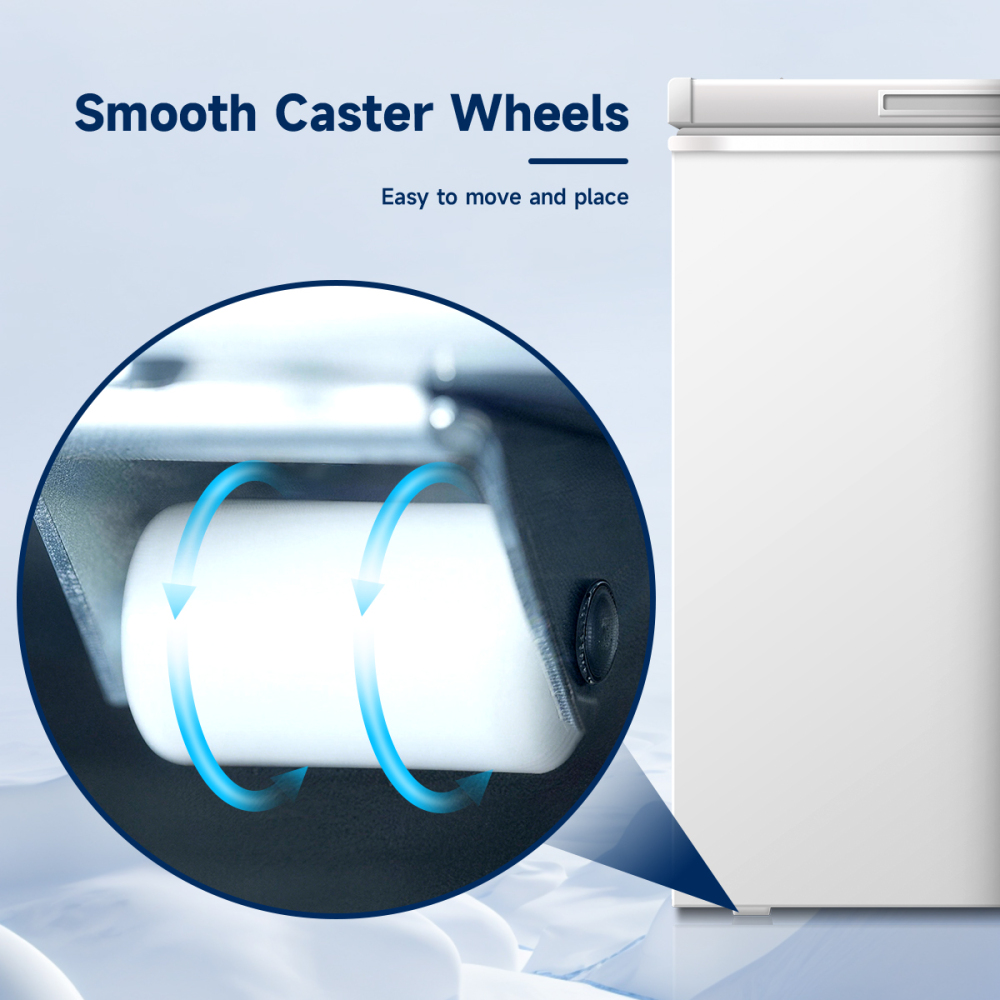 Chest Freezer 3.0 Cu.ft Solid Top Commercial Deep Chest Freezers with Lockable Stay-Open Lid Painted for Back-of-House Bulk Storage