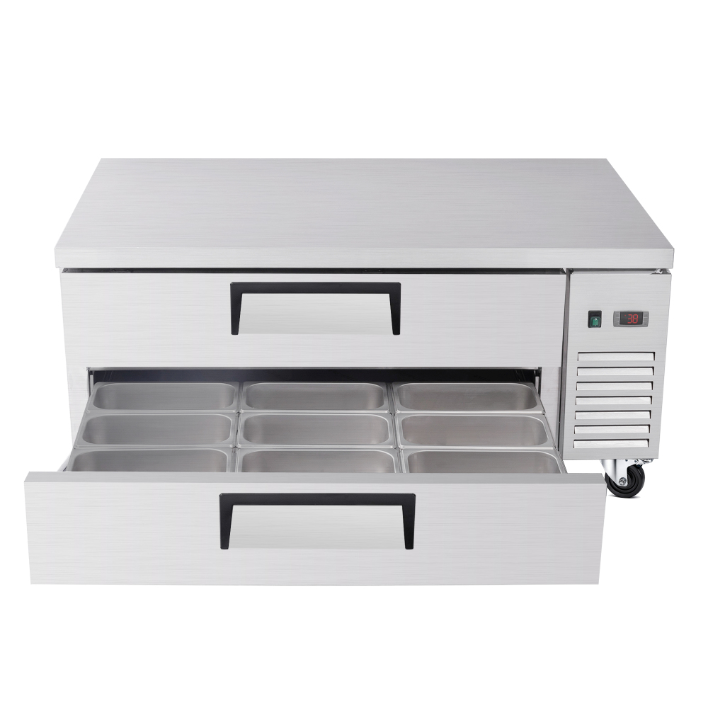 52 " Refrigerated Chef Base 2 Drawer Undercounter Refrigerator 10.5 Cu Ft 33 41F Ventilated Cooling R290 ETL DOE