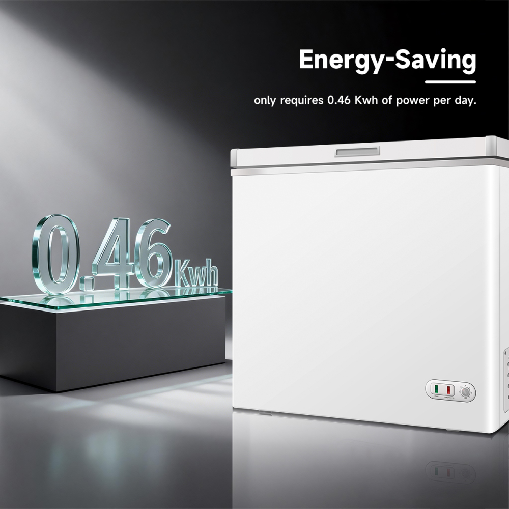 Chest Freezer 7.0 Cu.ft Solid Top Commercial Deep Chest Freezers with Lockable Stay-Open Lid Painted for Back-of-House Bulk Storage