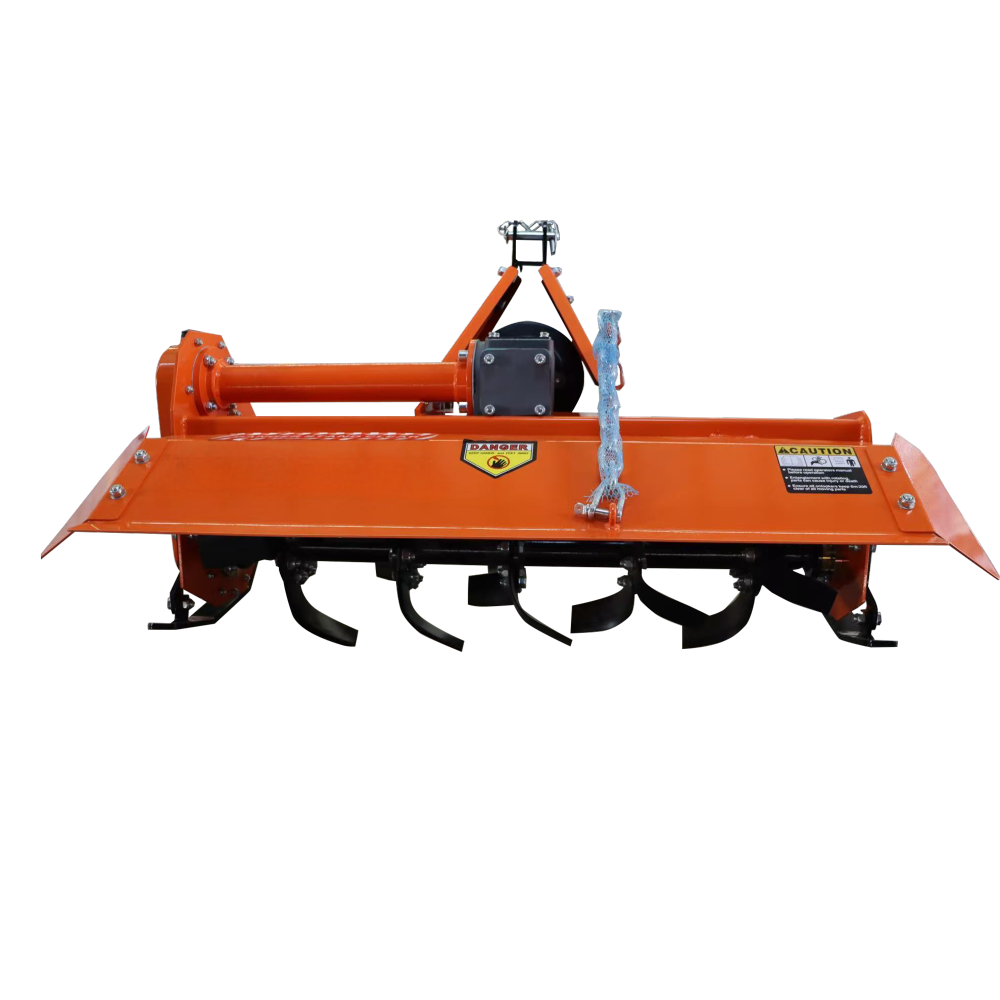 3-Point 49" Rotary Tiller Attachment for Cat 1 Tractors – Single Speed PTO, 540 RPM, Replaceable L-Shaped Tines, 5" Working Depth