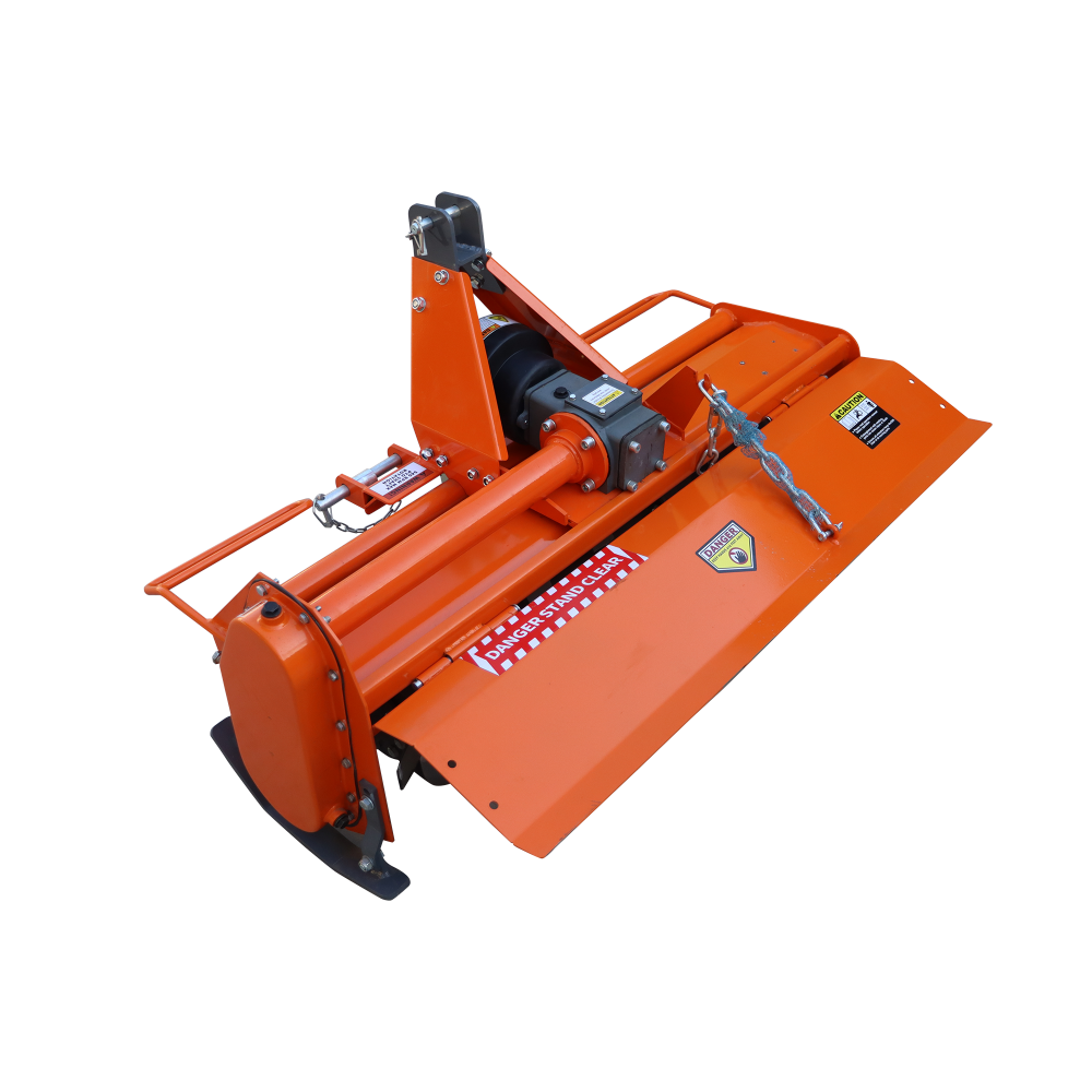 3-Point 49" Rotary Tiller Attachment for Cat 1 Tractors – Single Speed PTO, 540 RPM, Replaceable L-Shaped Tines, 5" Working Depth