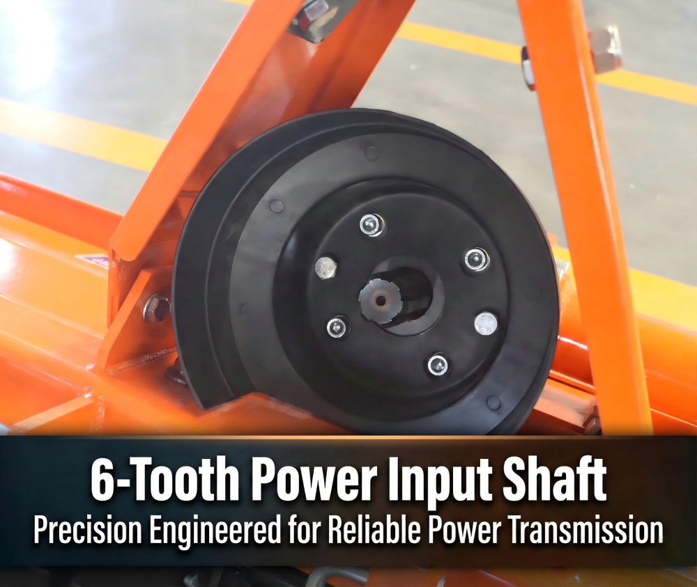 3-Point 49" Rotary Tiller Attachment for Cat 1 Tractors – Single Speed PTO, 540 RPM, Replaceable L-Shaped Tines, 5" Working Depth