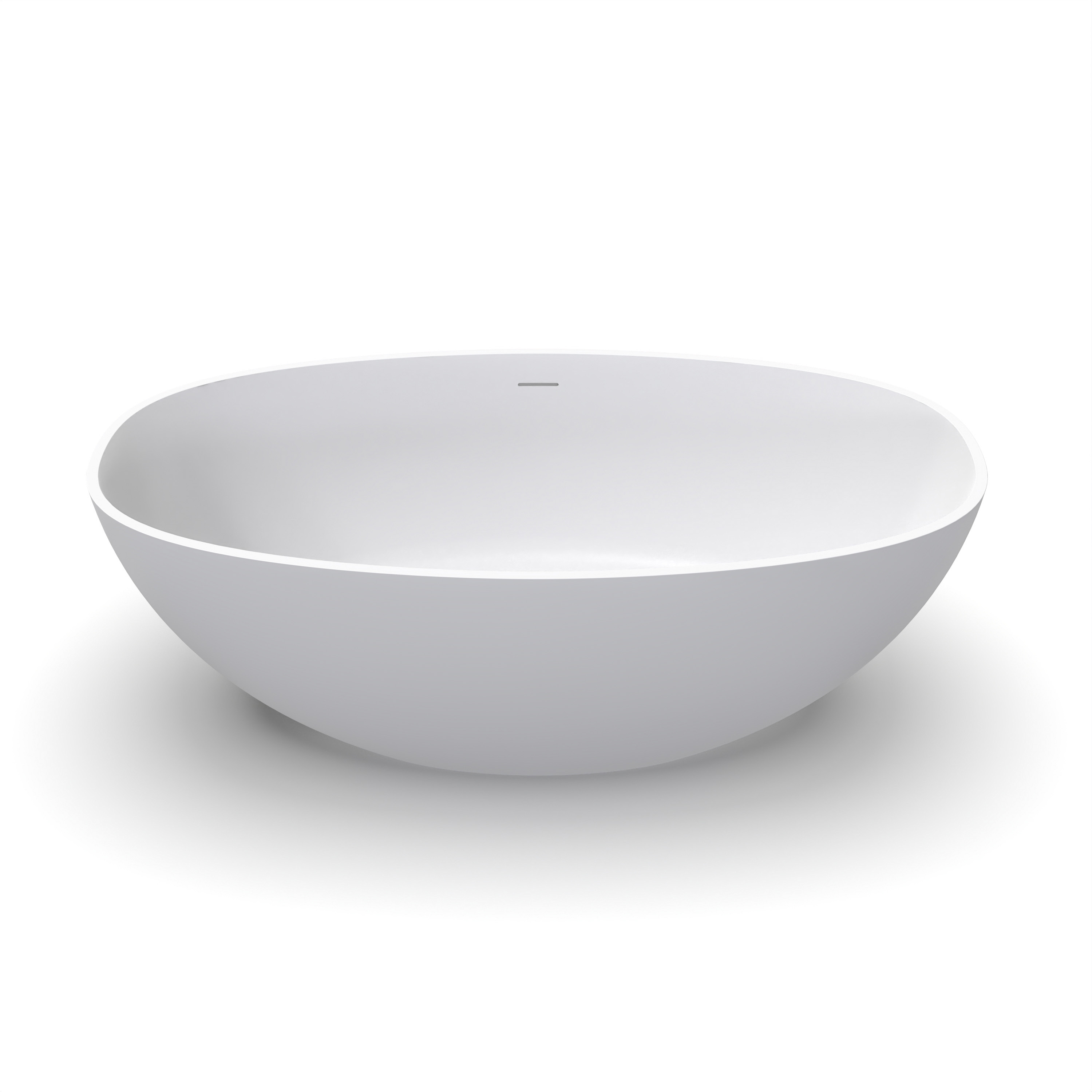 Moray 61 in. x 30 in. Solid Surface Stone Resin Flatbottom Freestanding Bathtub Soaking Bathtub in Matte White