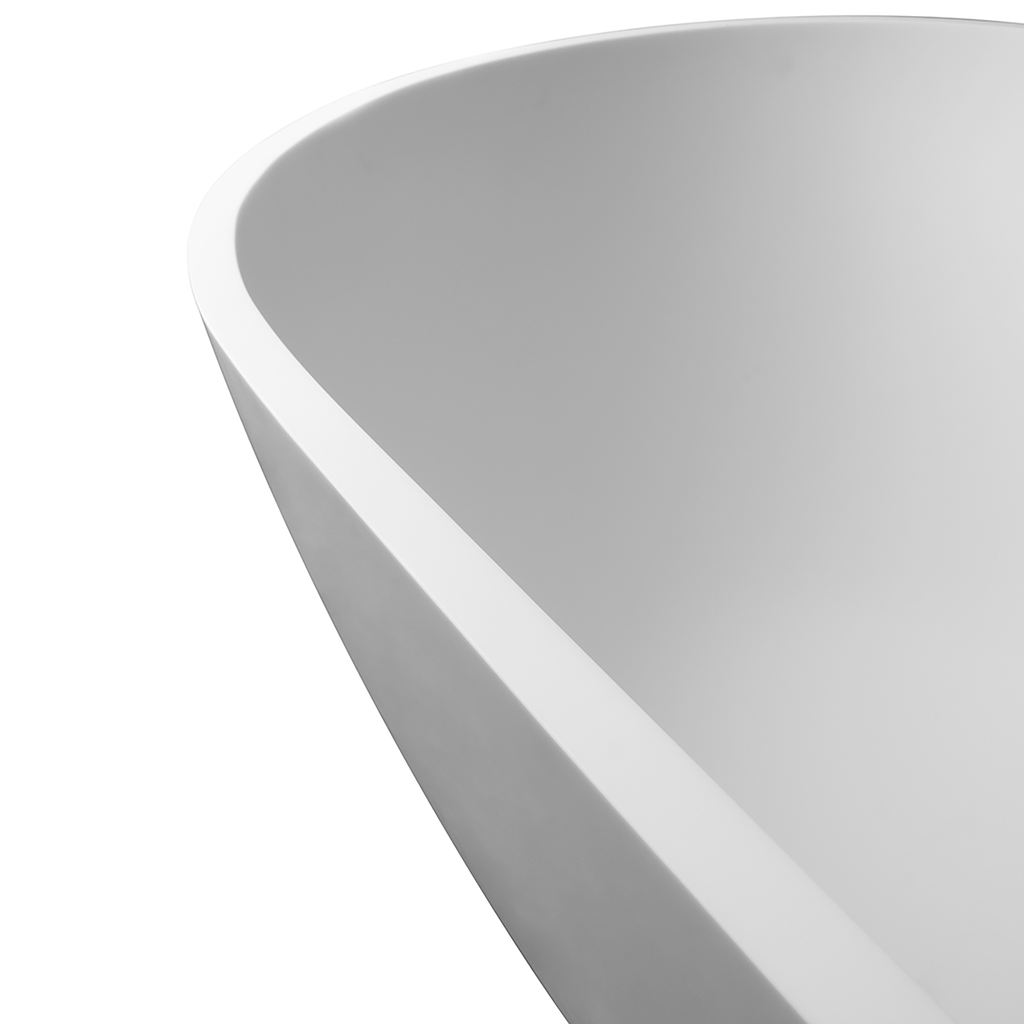 Moray 69 in. x 30 in. Solid Surface Stone Resin Flatbottom Freestanding Double Slipper Soaking Bathtub in Matte White
