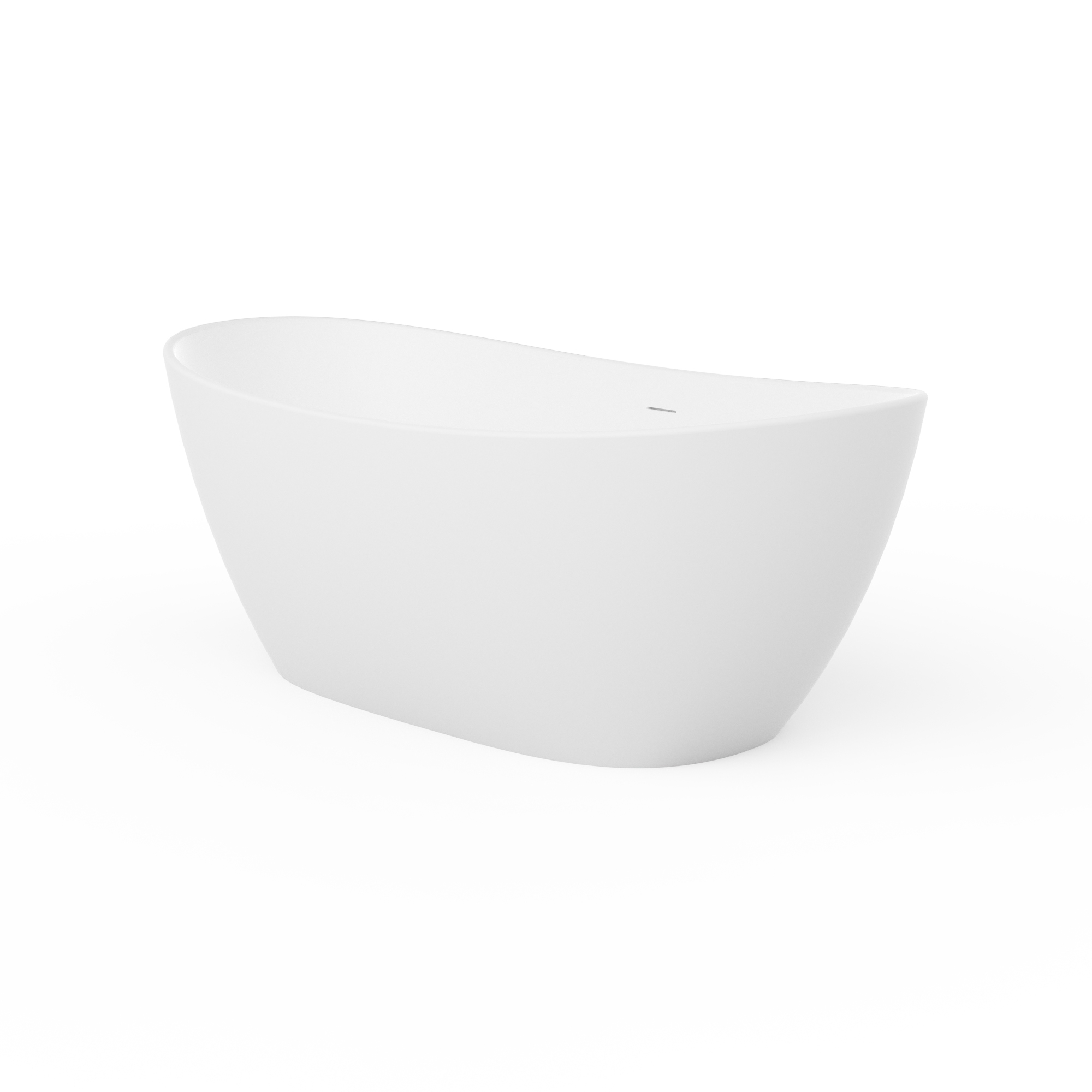 Moray 65 in. x 33.5 in. Solid Surface Stone Resin Flatbottom Freestanding Bathtub Soaking Bathtub in Matte White