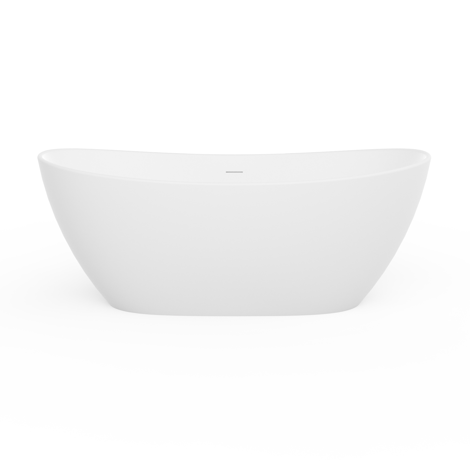 Moray 65 in. x 33.5 in. Solid Surface Stone Resin Flatbottom Freestanding Bathtub Soaking Bathtub in Matte White