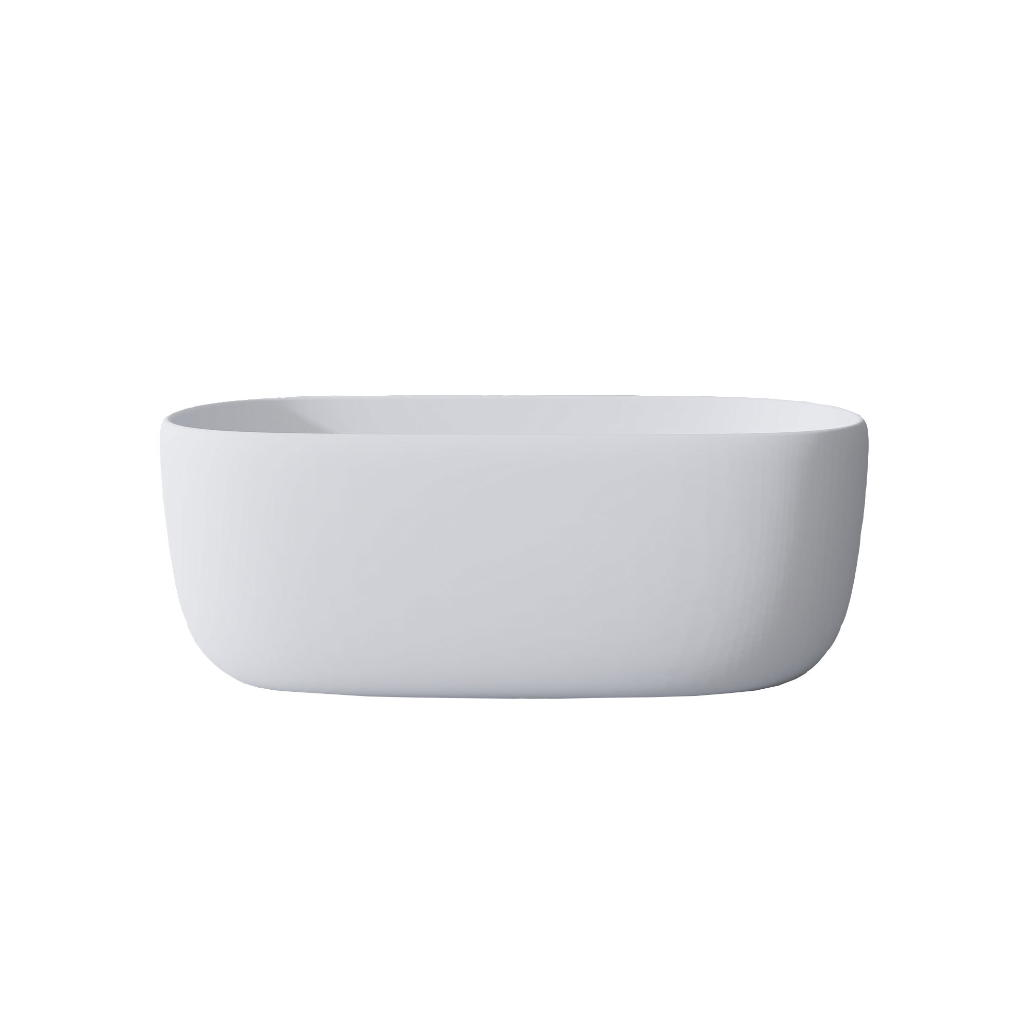 Moray 51 in. x 25 in. Solid Surface Stone Resin Flatbottom Freestanding Double Slipper Soaking Bathtub in Matte White