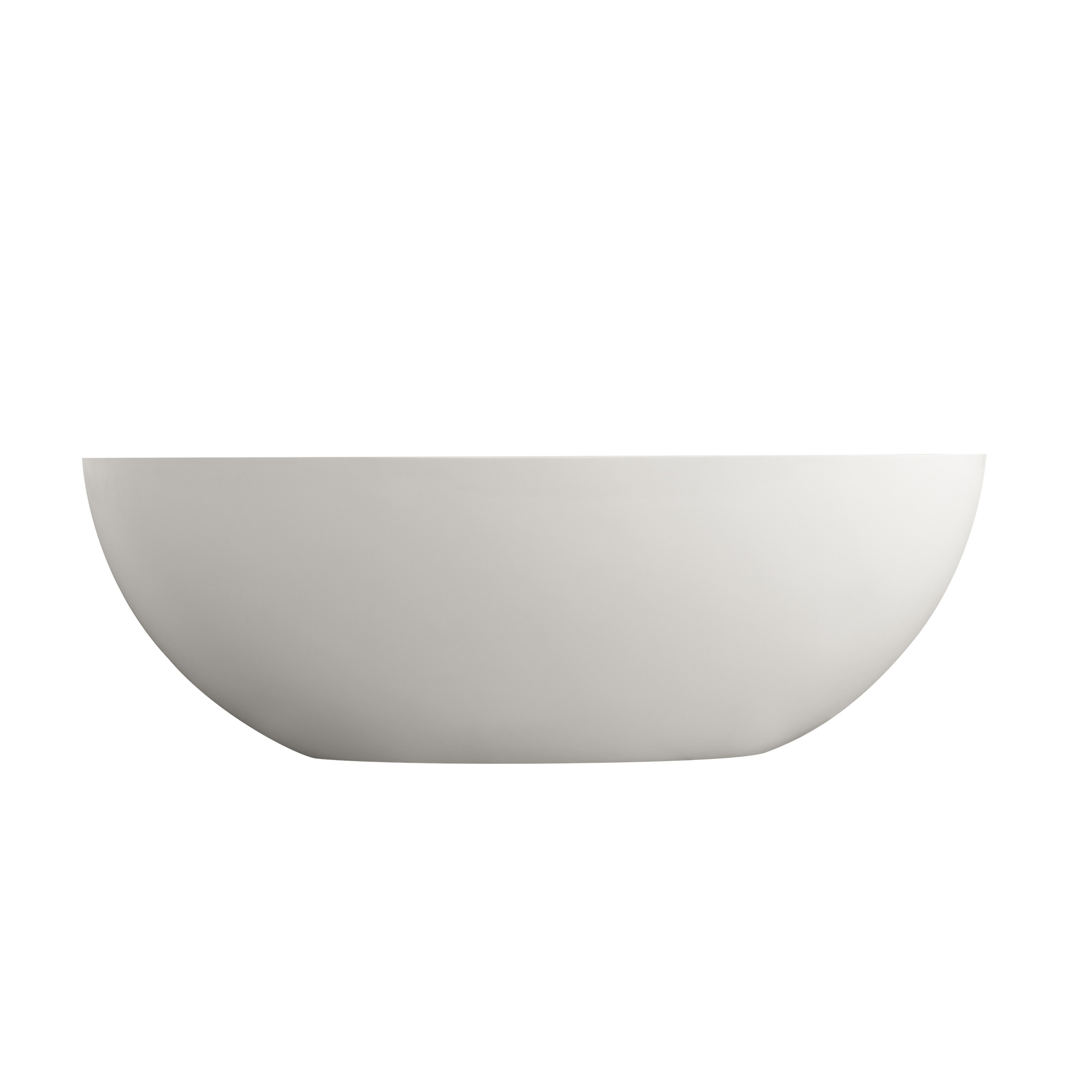 Moray 65 in. x 30 in. Solid Surface Stone Resin Flatbottom Freestanding Double Slipper Soaking Bathtub in Matte White