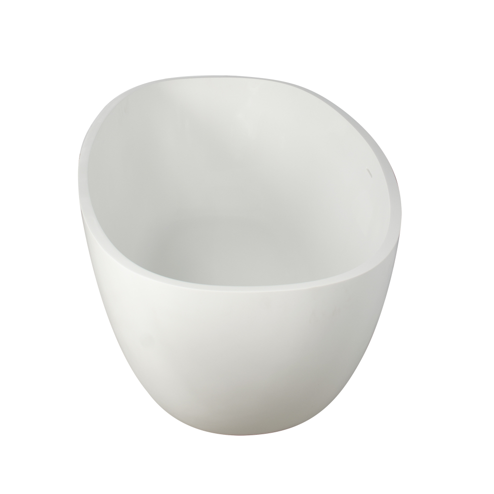 Moray 65 in. x 30 in. Solid Surface Stone Resin Flatbottom Freestanding Double Slipper Soaking Bathtub in Matte White