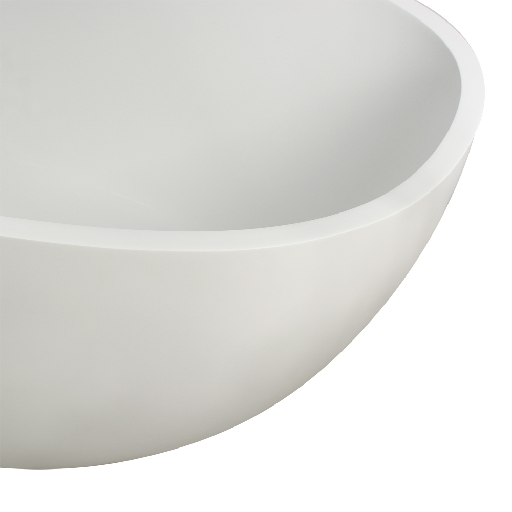 Moray 65 in. x 30 in. Solid Surface Stone Resin Flatbottom Freestanding Double Slipper Soaking Bathtub in Matte White