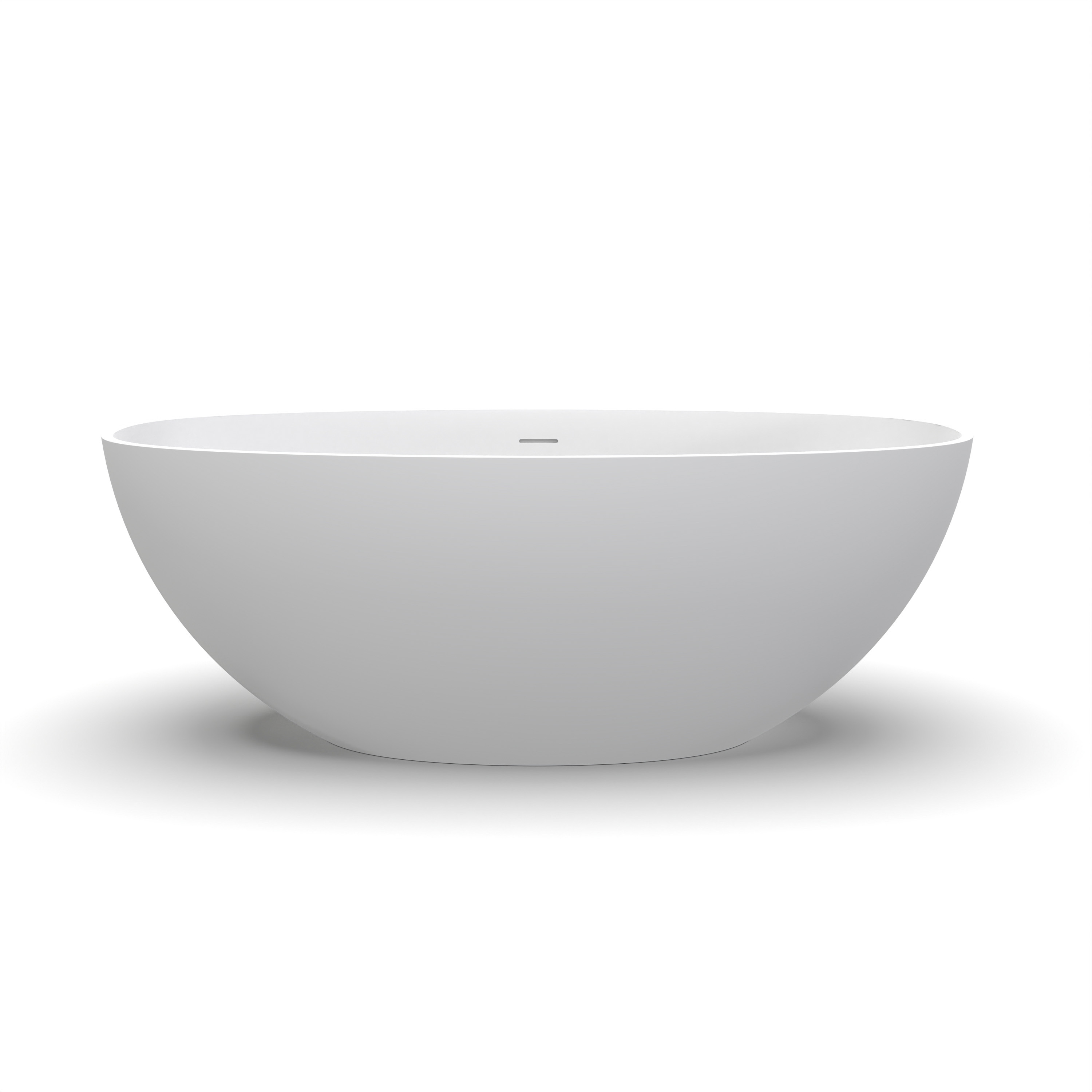 Moray 61 in. x 30 in. Solid Surface Stone Resin Flatbottom Freestanding Bathtub Soaking Bathtub in Matte White