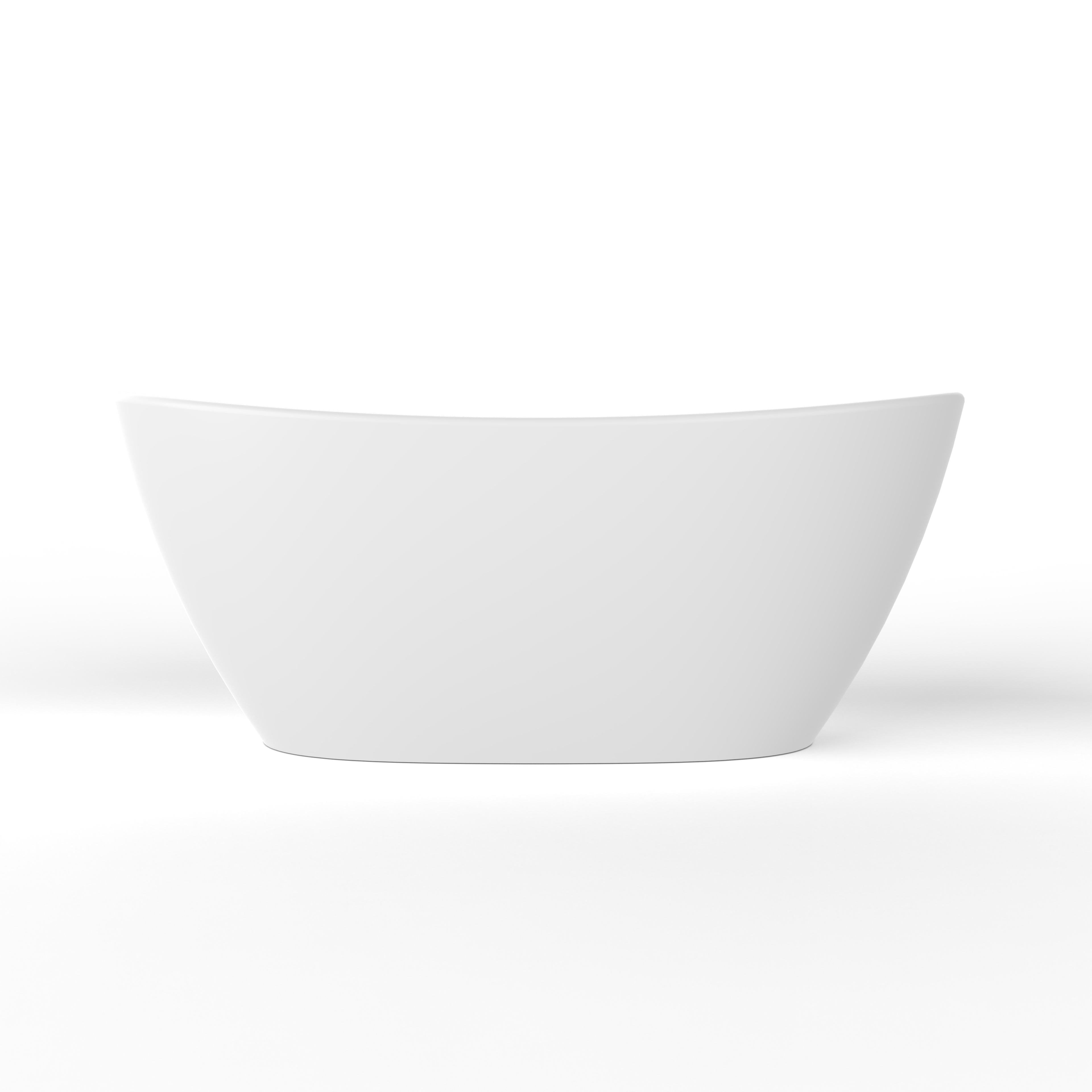 Moray 61 in. x 31.5 in. Solid Surface Stone Resin Flatbottom Freestanding Bathtub Soaking Bathtub in Matte White