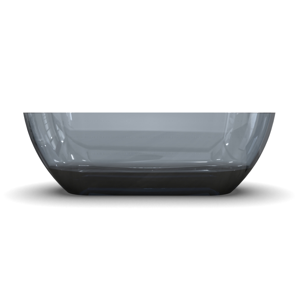 Moray 69 in. x 29.5 in. Solid Surface Stone Resin Flatbottom Freestanding Soaking Bathtub in Translucent black