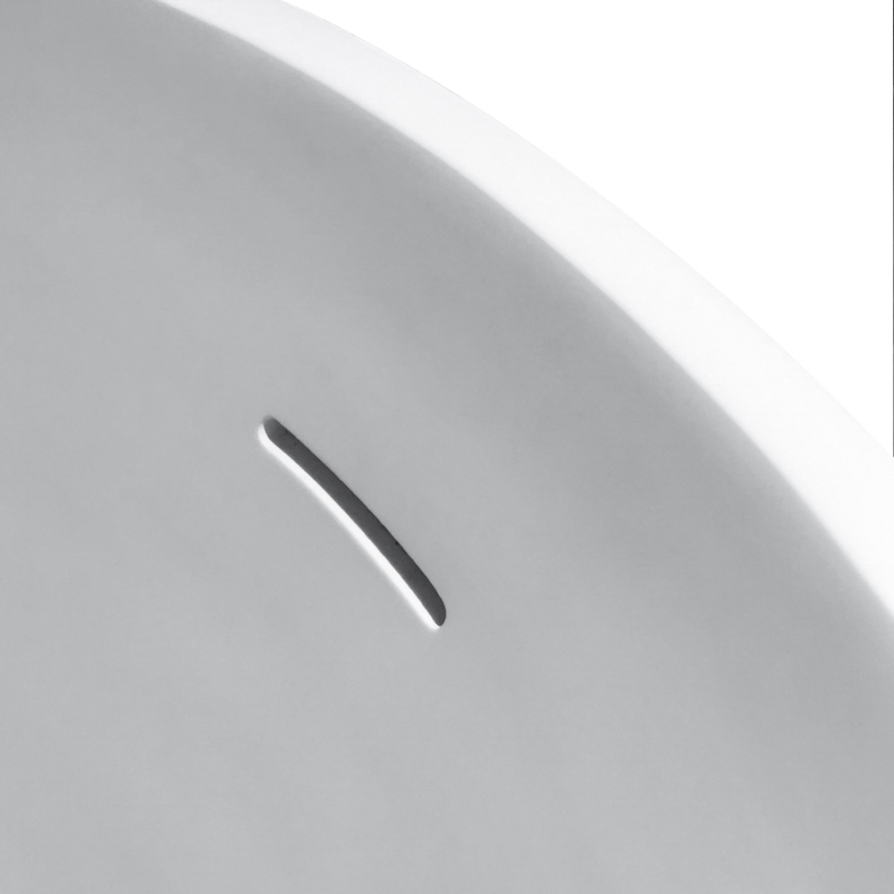 Foyil 59 in. x 31 in. Solid Surface Stone Resin Flatbottom Freestanding Bathtub Soaking Bathtub in Matte White