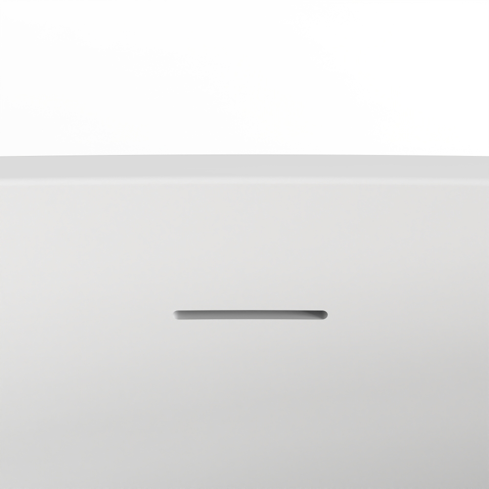 Moray 67 in. x 29.5 in. Solid Surface Stone Resin Flatbottom Freestanding Soaking Bathtub in Matte White