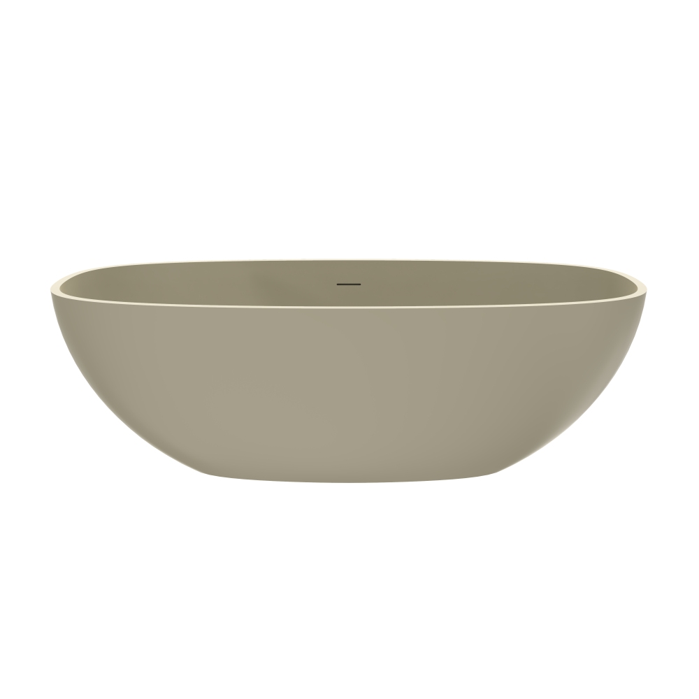 Moray 67 in. x 30 in. Solid Surface Stone Resin Flatbottom Freestanding Bathtub Soaking Bathtub in Khaki