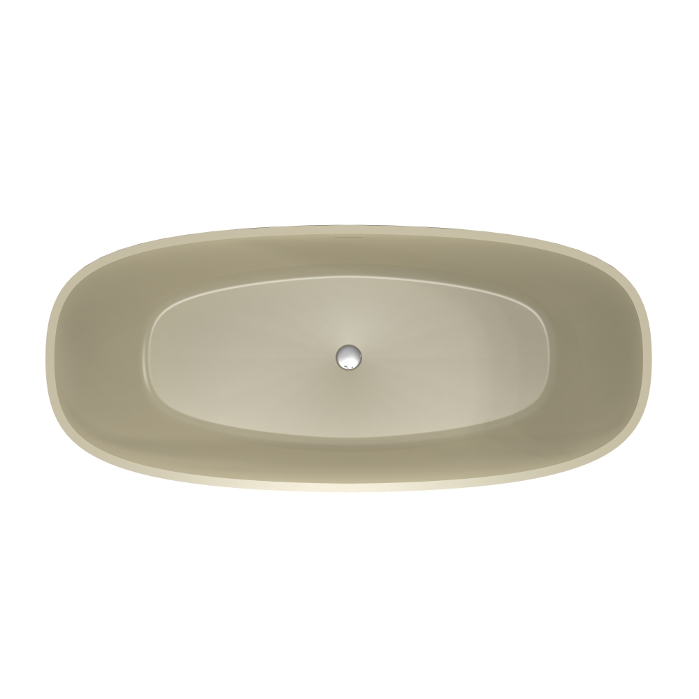 Moray 67 in. x 30 in. Solid Surface Stone Resin Flatbottom Freestanding Bathtub Soaking Bathtub in Khaki