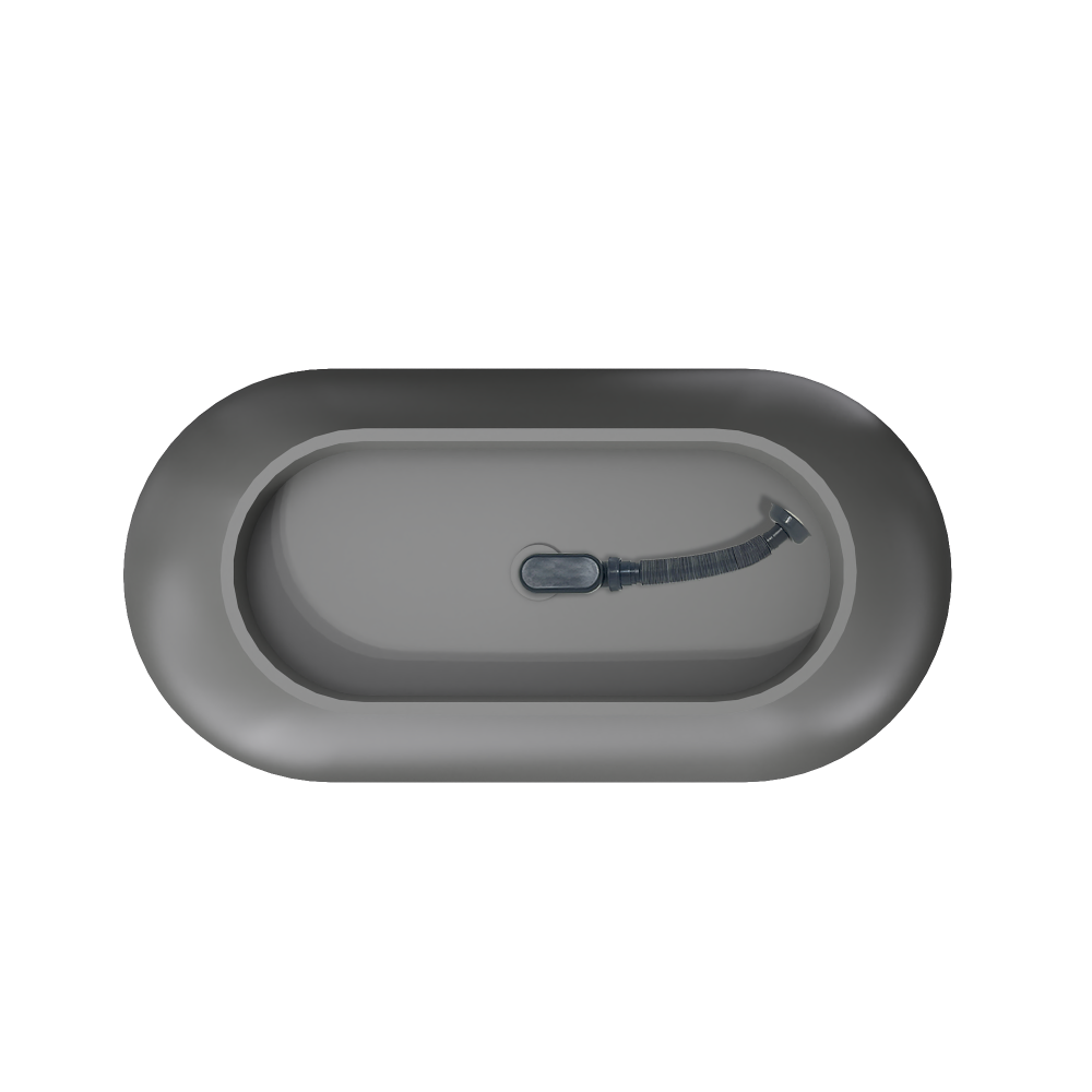 Moray 59 in. x 30 in. Solid Surface Stone Resin Flatbottom Freestanding Double Slipper Soaking Bathtub in Matte Gray