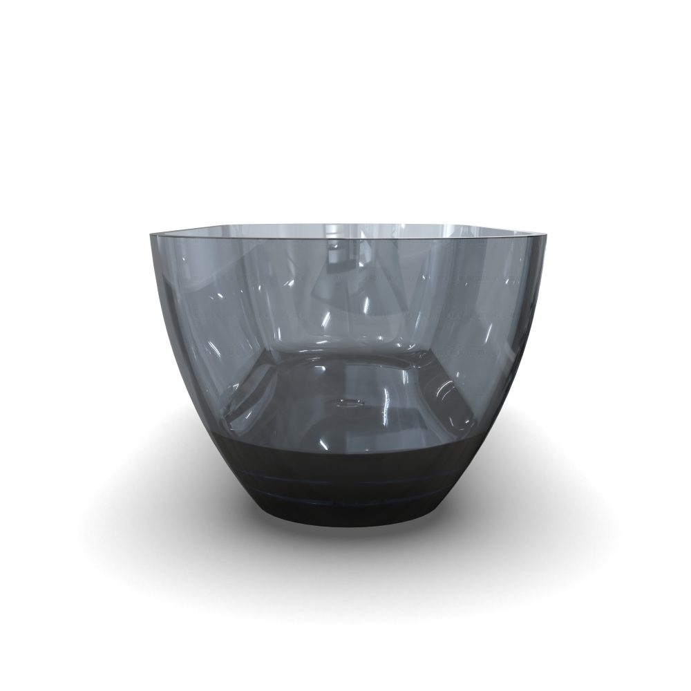 Moray 69 in. x 29.5 in. Solid Surface Stone Resin Flatbottom Freestanding Soaking Bathtub in Translucent black