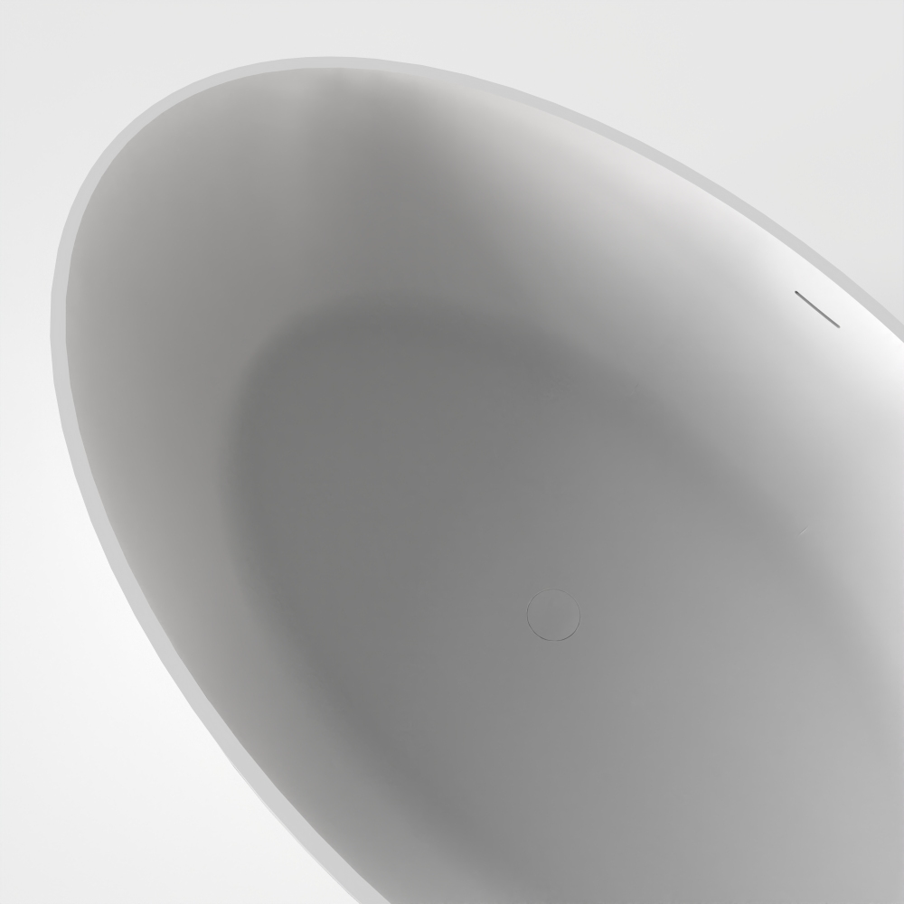 Foyil 67 in. Stone Resin Flatbottom Solid Surface Freestanding Double Slipper Soaking Bathtub in White with Brass Drain