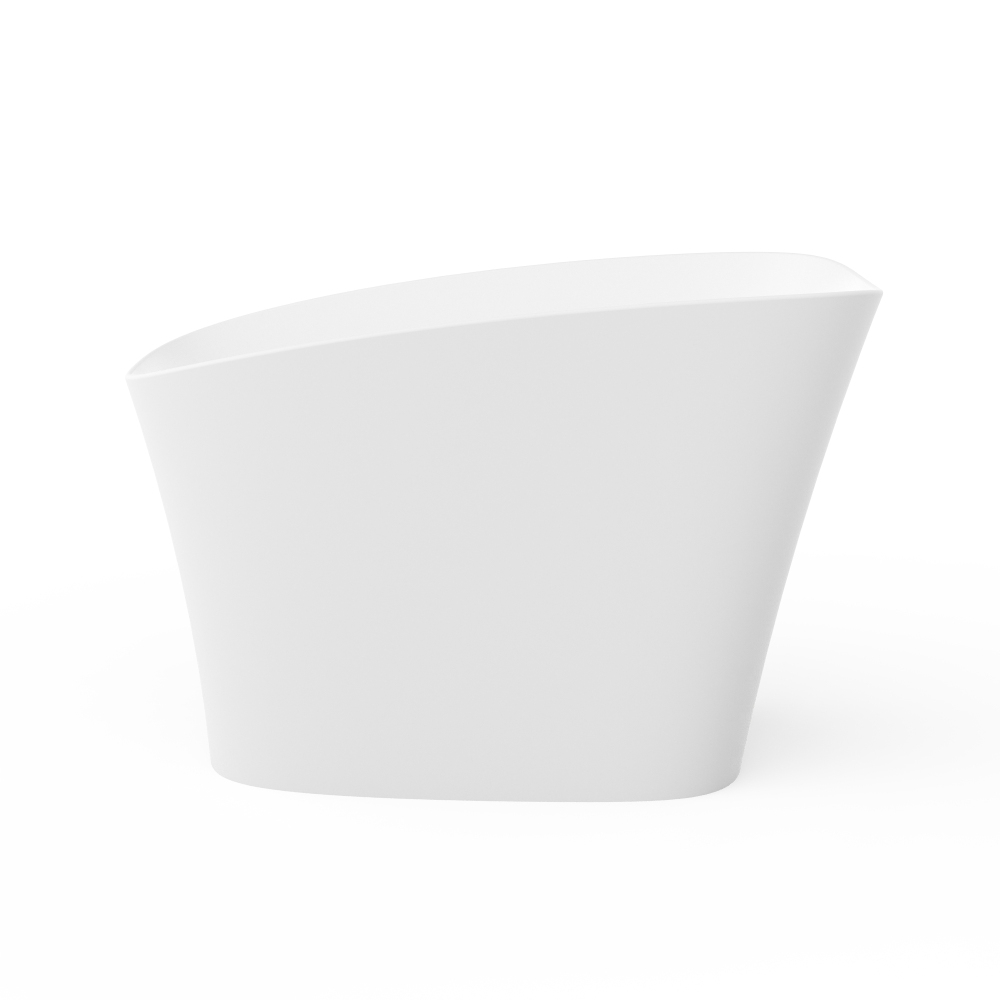 51 in. x 29 in. Stone Resin Solid Surface Freestanding Flat Bottom Japanese Soaking Bathtub in Matte White with Seat
