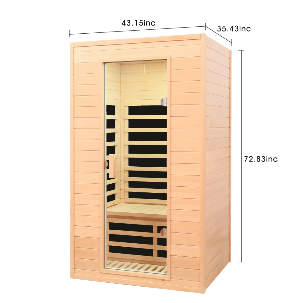 Moray 1-2 Person Indoor Hemlock infrared Sauna with 5 Far-infrared Carbon Crystal Heaters