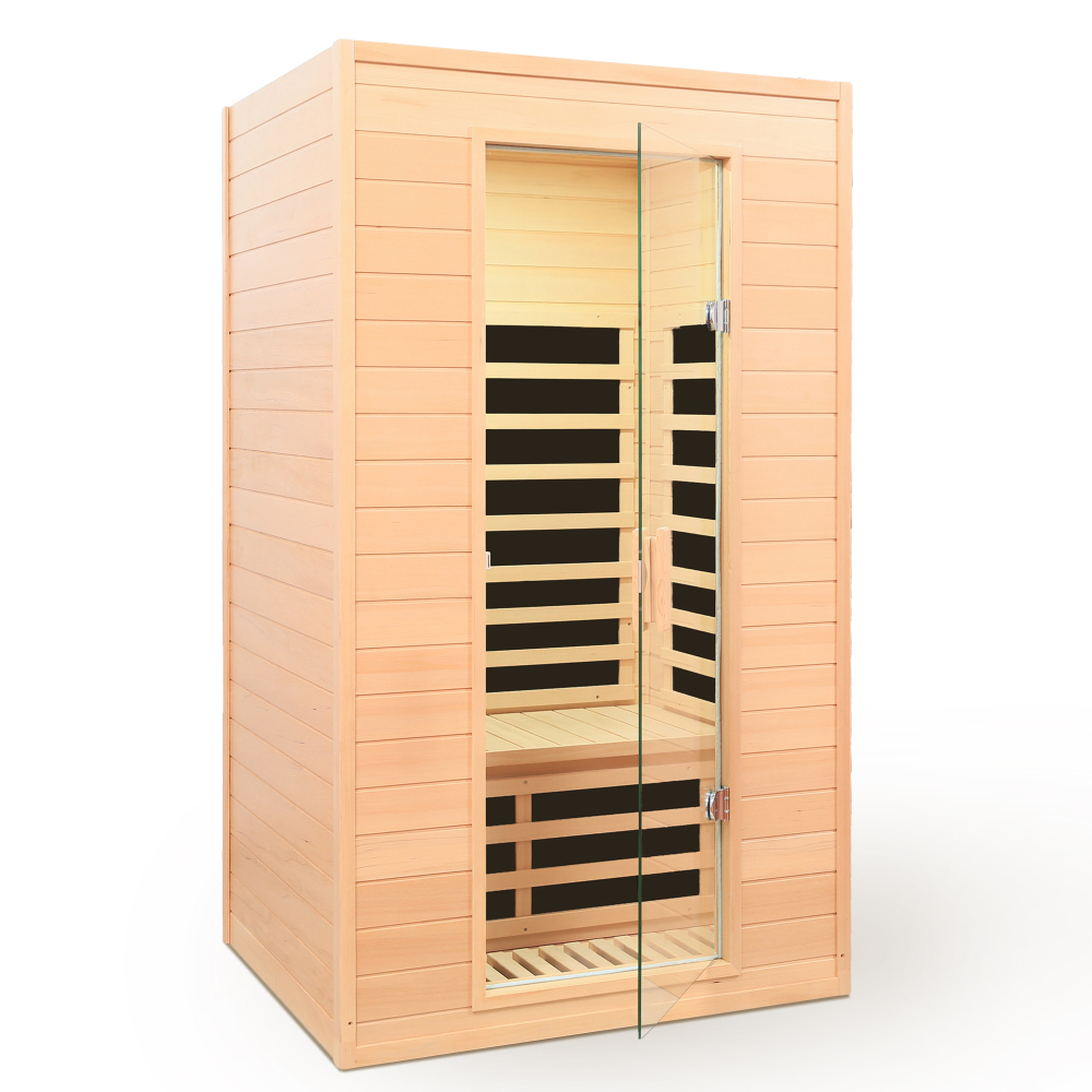 Moray 1-2 Person Indoor Hemlock infrared Sauna with 5 Far-infrared Carbon Crystal Heaters