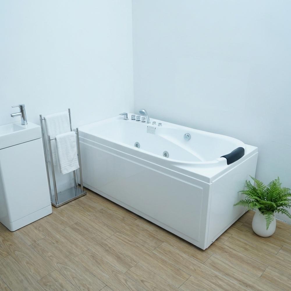 67 in. x 34 in. Acrylic Whirlpool Bathtub with Center Drain,White