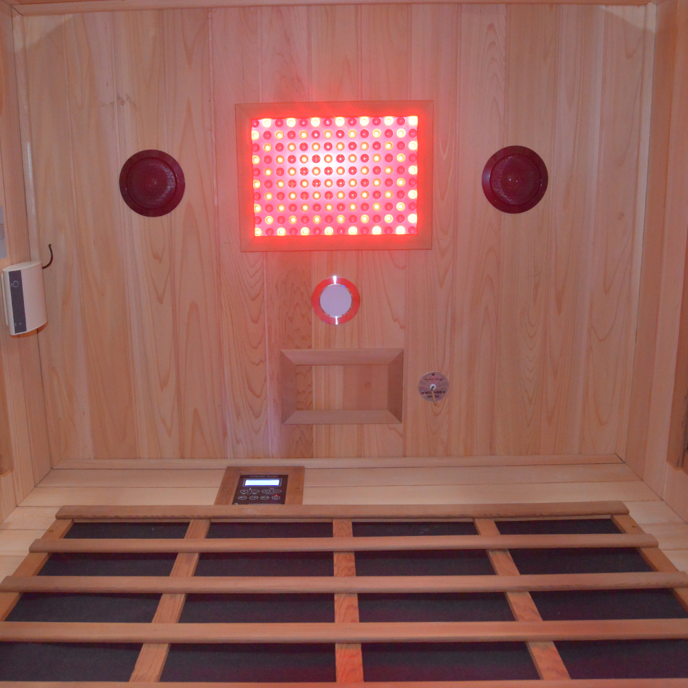 Moray 2-Person Outdoor Infrared Sauna in Red Cedar Wood with 8-Far-Infrared Carbon Crystal Heaters