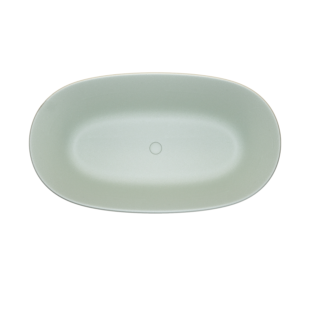 Moray 51 in. x 25 in. Solid Surface Stone Resin Flatbottom Freestanding Double Slipper Soaking Bathtub in Emerald Green