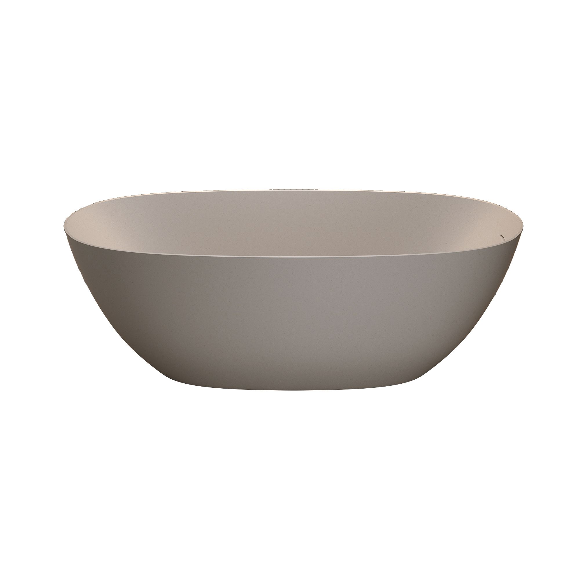 Moray 65 in. x 31.5 in. Solid Surface Stone Resin Flat Bottom Freestanding Thin-Edge Soaking Bathtub in Terrazzo Beige
