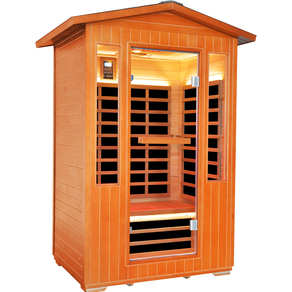 Moray 2-Person Outdoor Infrared Sauna in Red Cedar Wood with 8-Far-Infrared Carbon Crystal Heaters