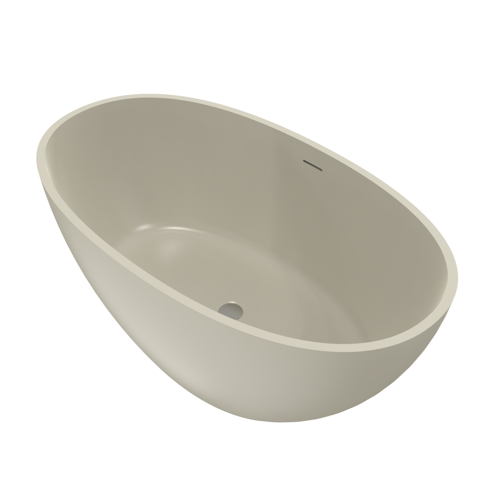 Moray 55 in. x 31 in. Solid Surface Stone Resin Flatbottom Freestanding Bathtub Soaking Bathtub in Matte Yellow