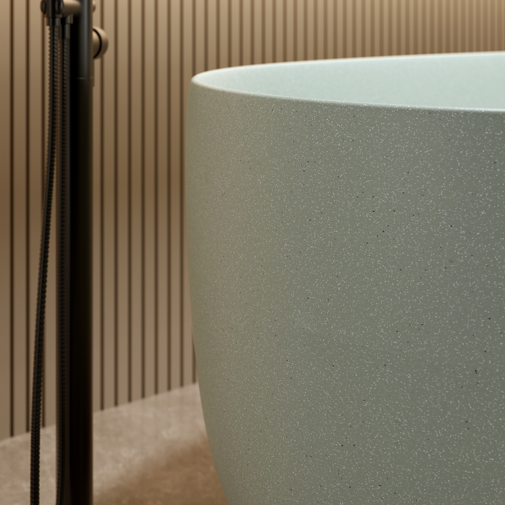 Moray 51 in. x 25 in. Solid Surface Stone Resin Flatbottom Freestanding Double Slipper Soaking Bathtub in Emerald Green