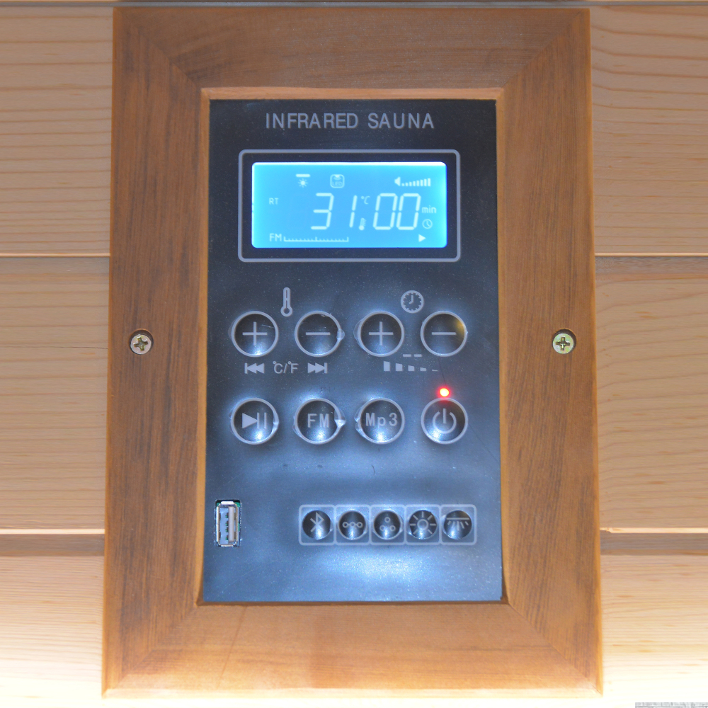 Moray 2-Person Outdoor Infrared Sauna in Red Cedar Wood with 8-Far-Infrared Carbon Crystal Heaters