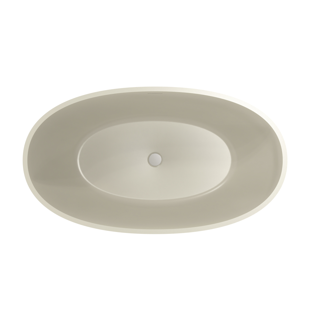 Moray 55 in. x 31 in. Solid Surface Stone Resin Flatbottom Freestanding Bathtub Soaking Bathtub in Matte Yellow