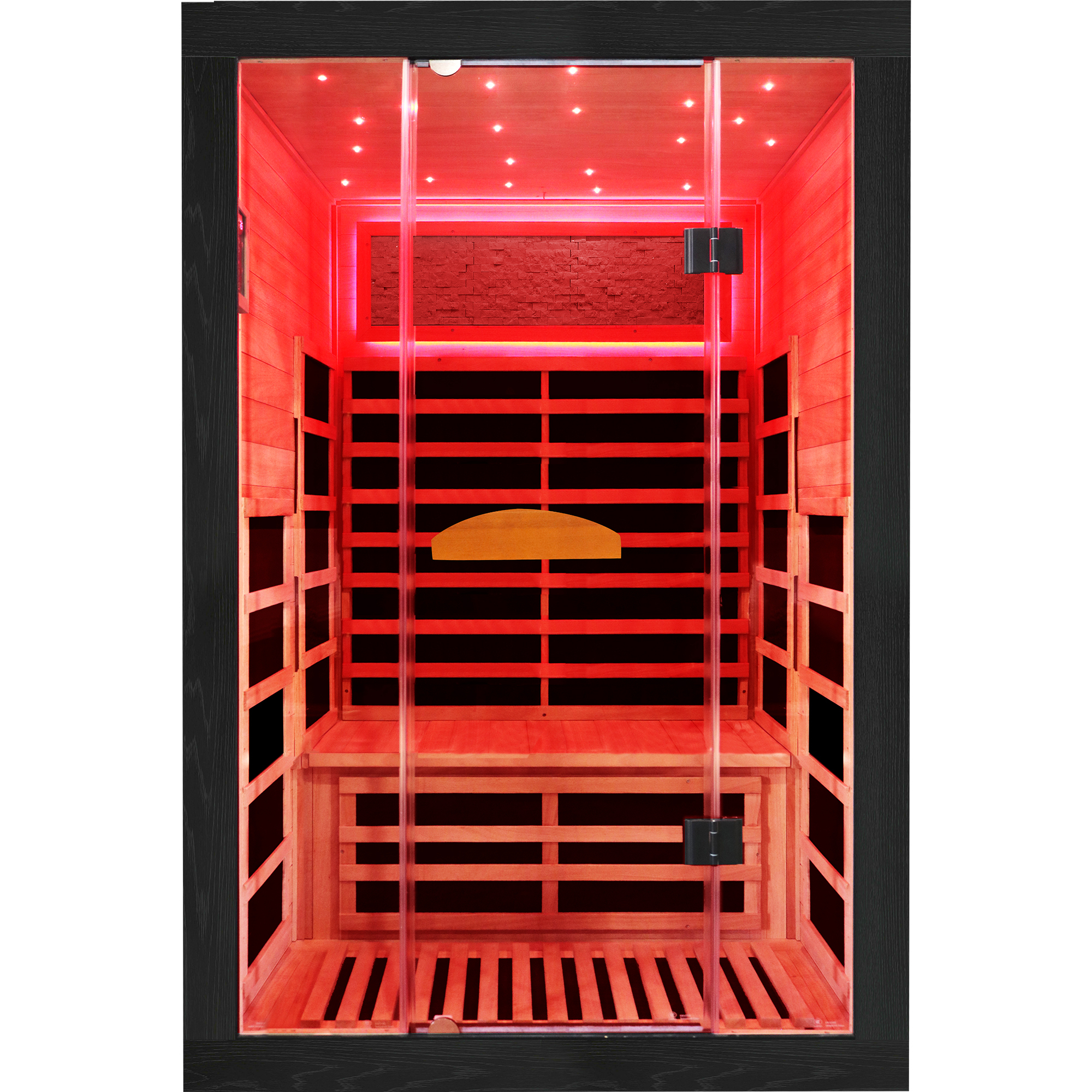 Moray 2-Person Indoor Infrared Sauna in Okoume Wood with 8-Far-Infrared Carbon Crystal Heaters