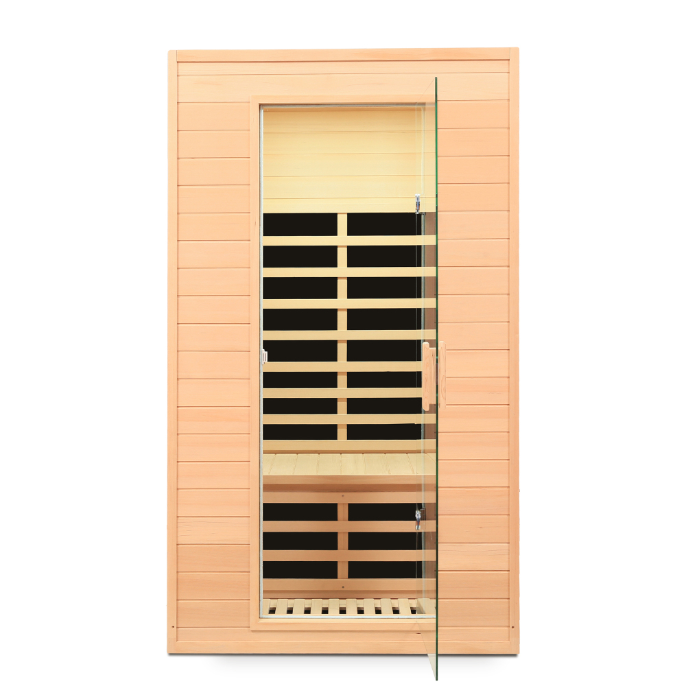 Moray 1-2 Person Indoor Hemlock infrared Sauna with 5 Far-infrared Carbon Crystal Heaters