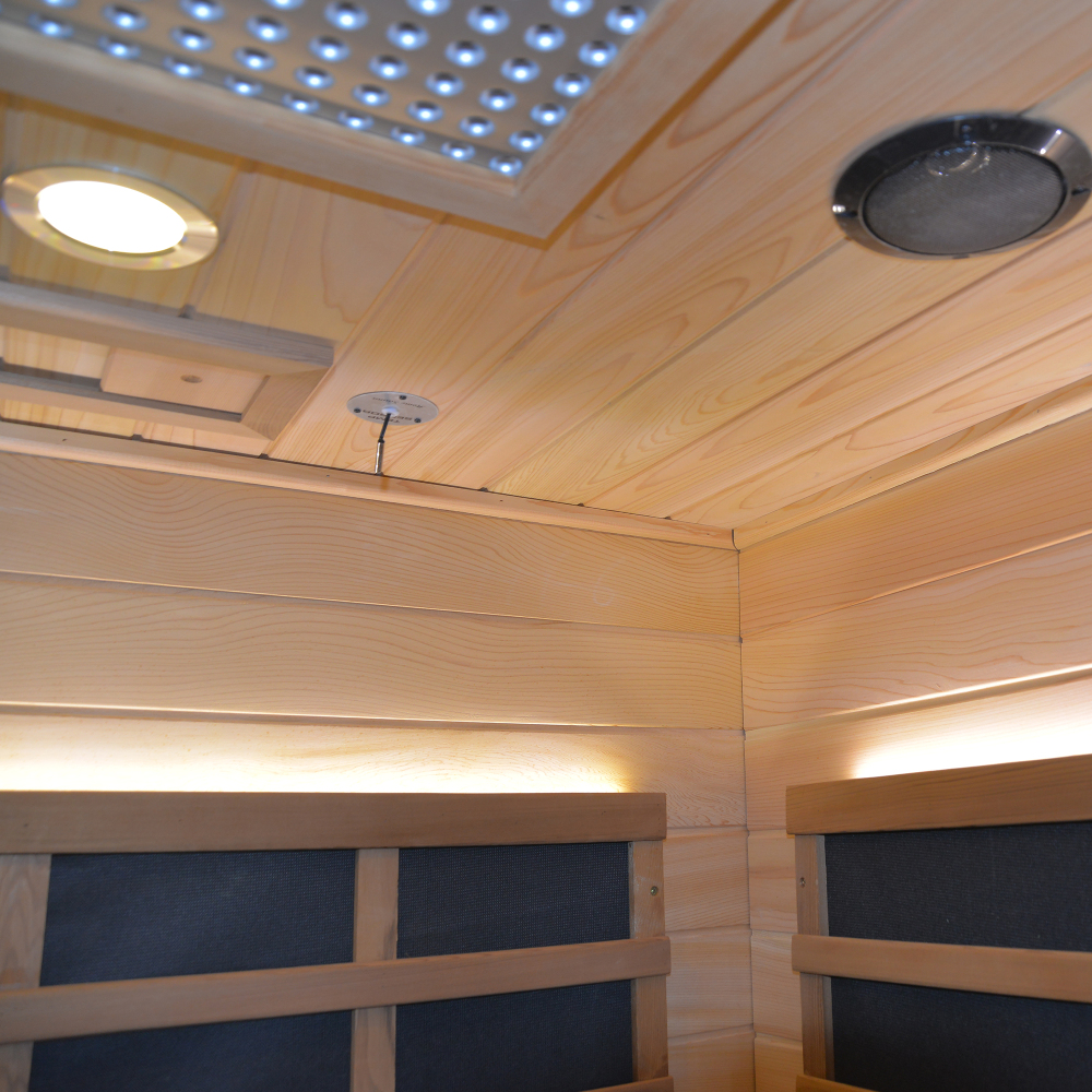 Moray 2-Person Outdoor Infrared Sauna in Red Cedar Wood with 8-Far-Infrared Carbon Crystal Heaters