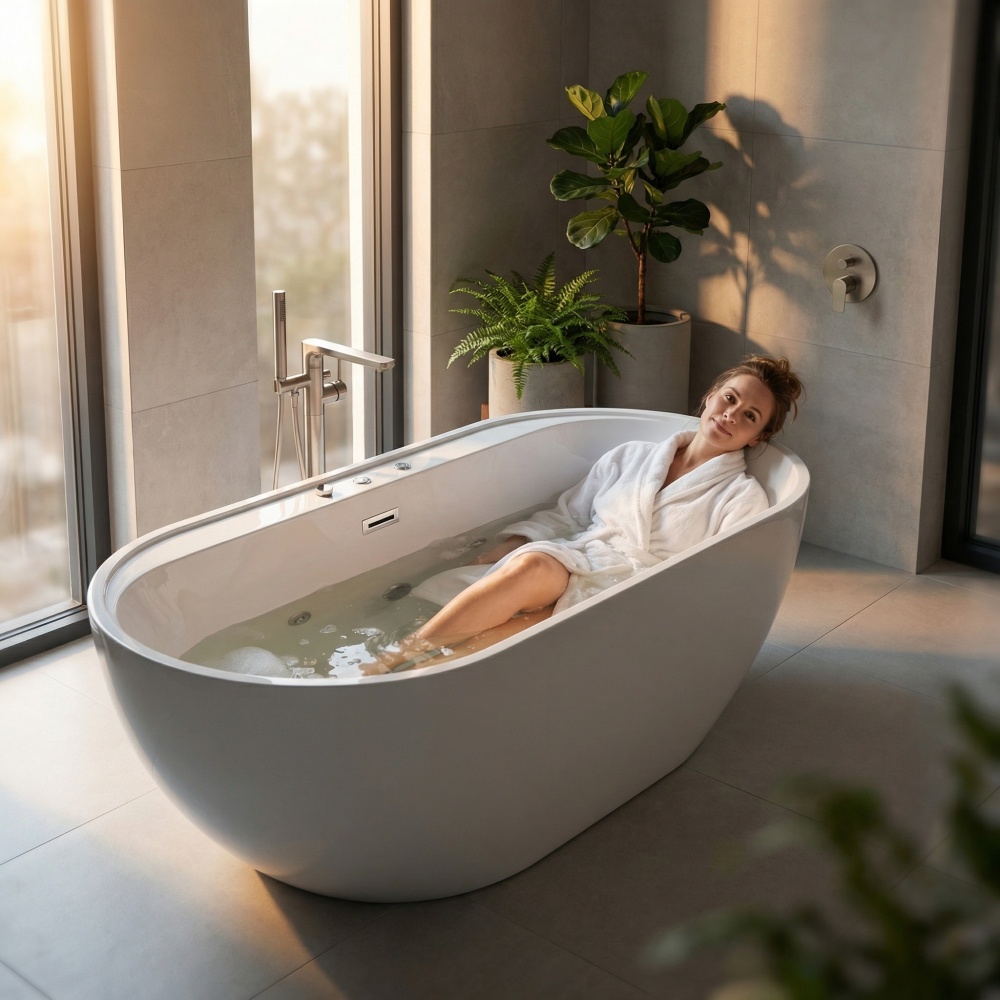 67 in. x 31.5 in. Whirlpool and Air Bath Combo Tub with Adjustable Air Blower and Control Switch in White