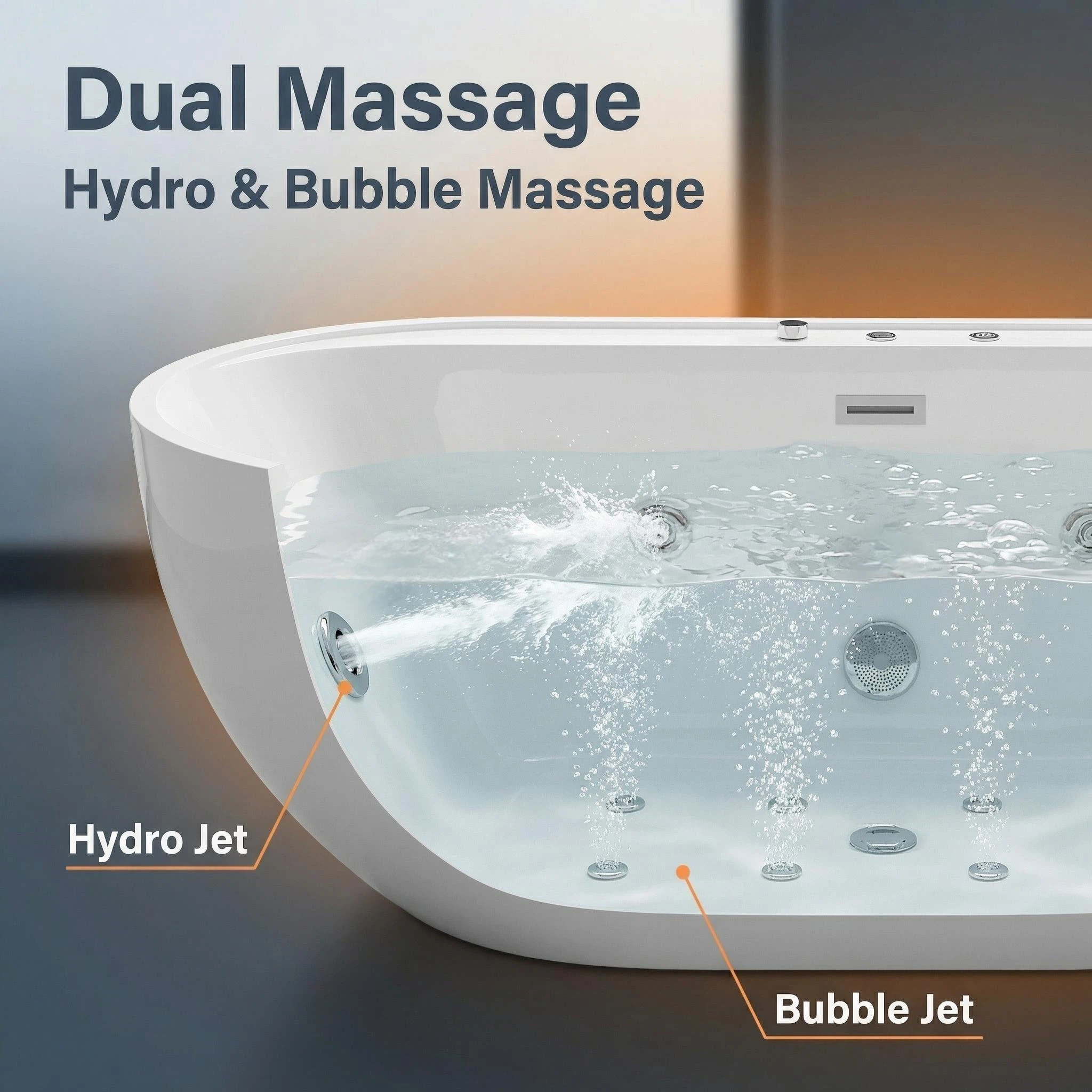 67 in. x 31.5 in. Whirlpool and Air Bath Combo Tub with Adjustable Air Blower and Control Switch in White