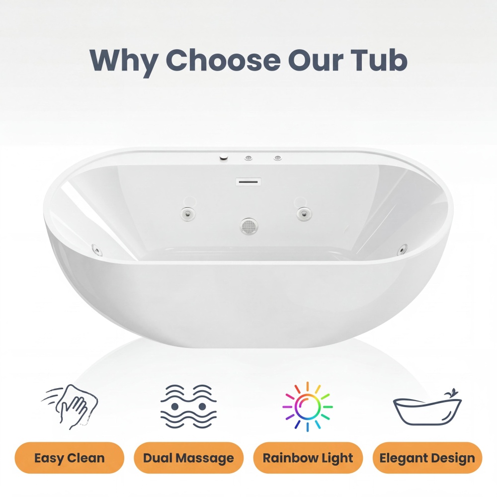 67 in. x 31.5 in. Whirlpool and Air Bath Combo Tub with Adjustable Air Blower and Control Switch in White