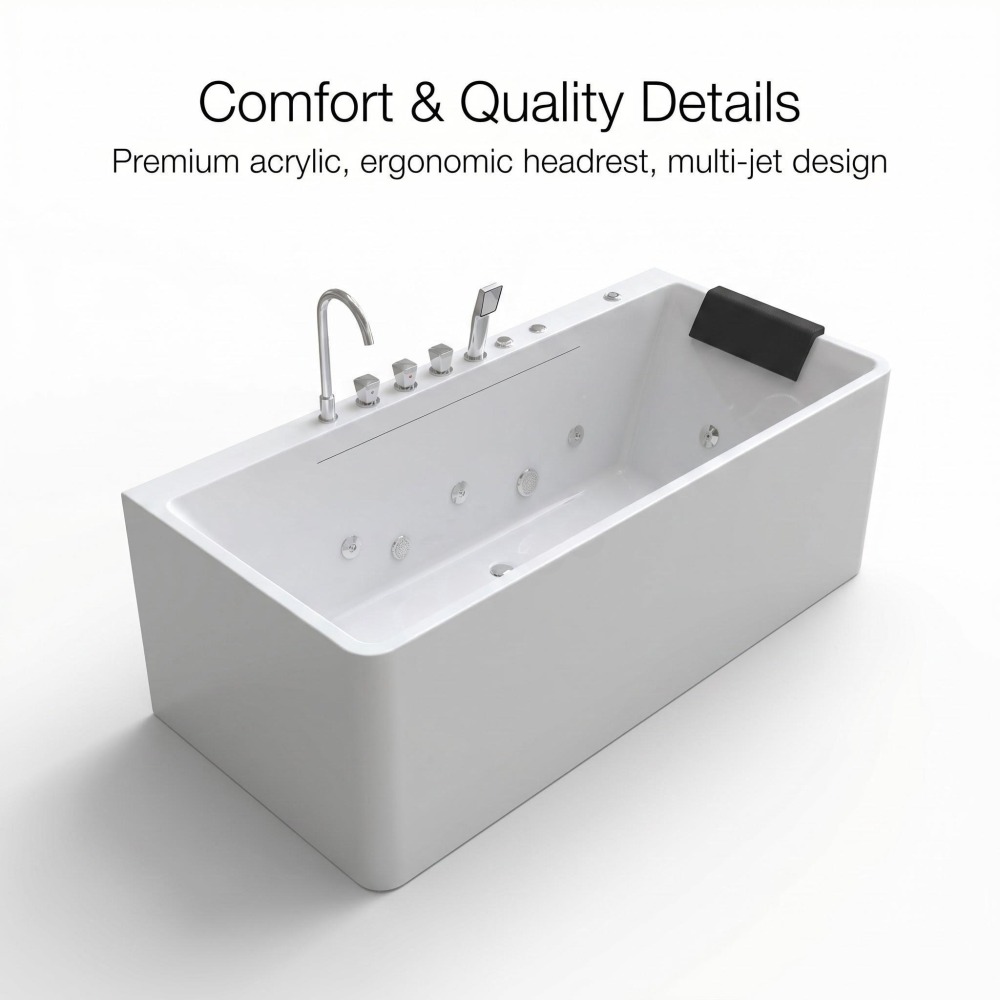 67 in. x 31.5 in. Whirlpool and Air Bath Combo Tub with Adjustable Air Blower and Control Switch in White