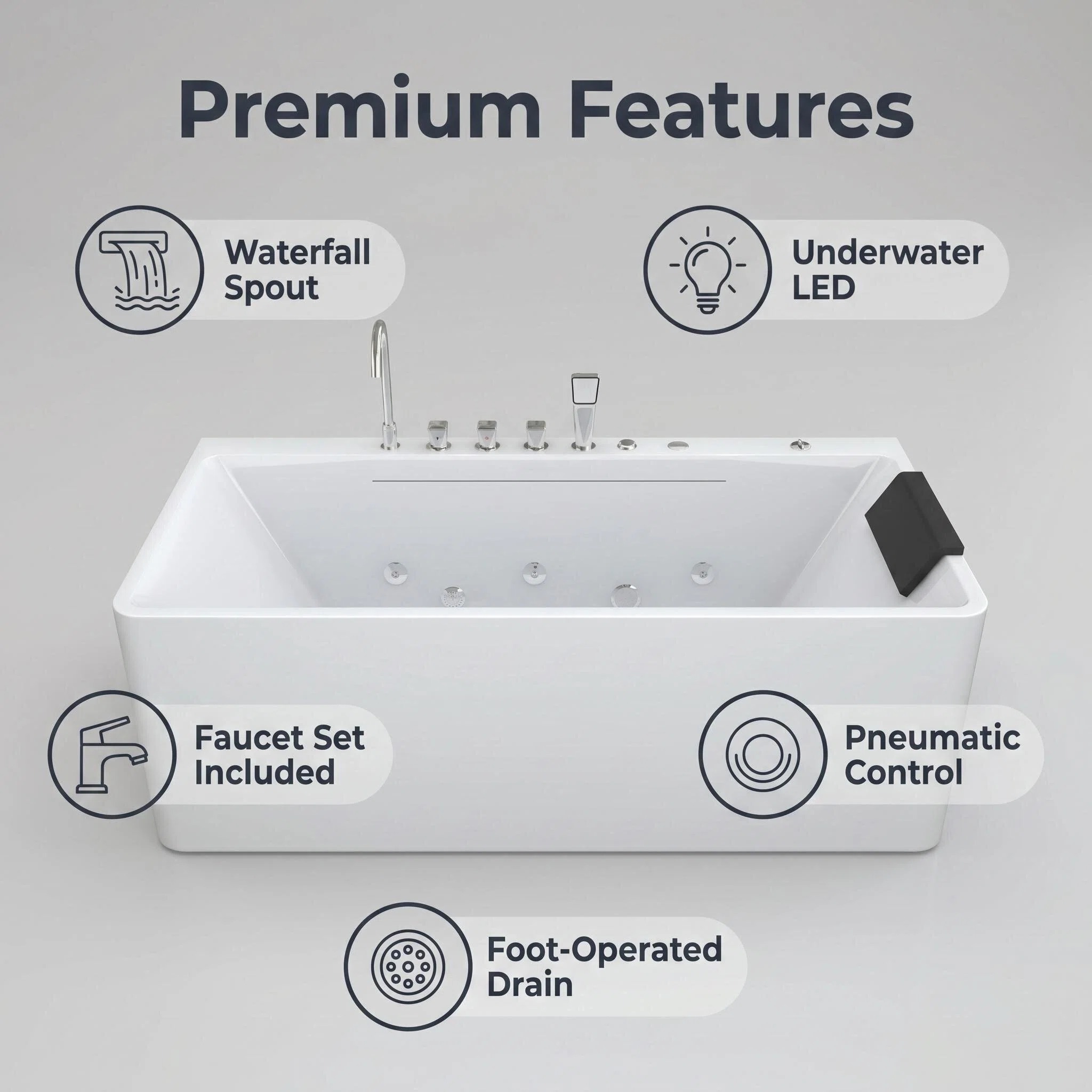67 in. x 31.5 in. Whirlpool and Air Bath Combo Tub with Adjustable Air Blower and Control Switch in White