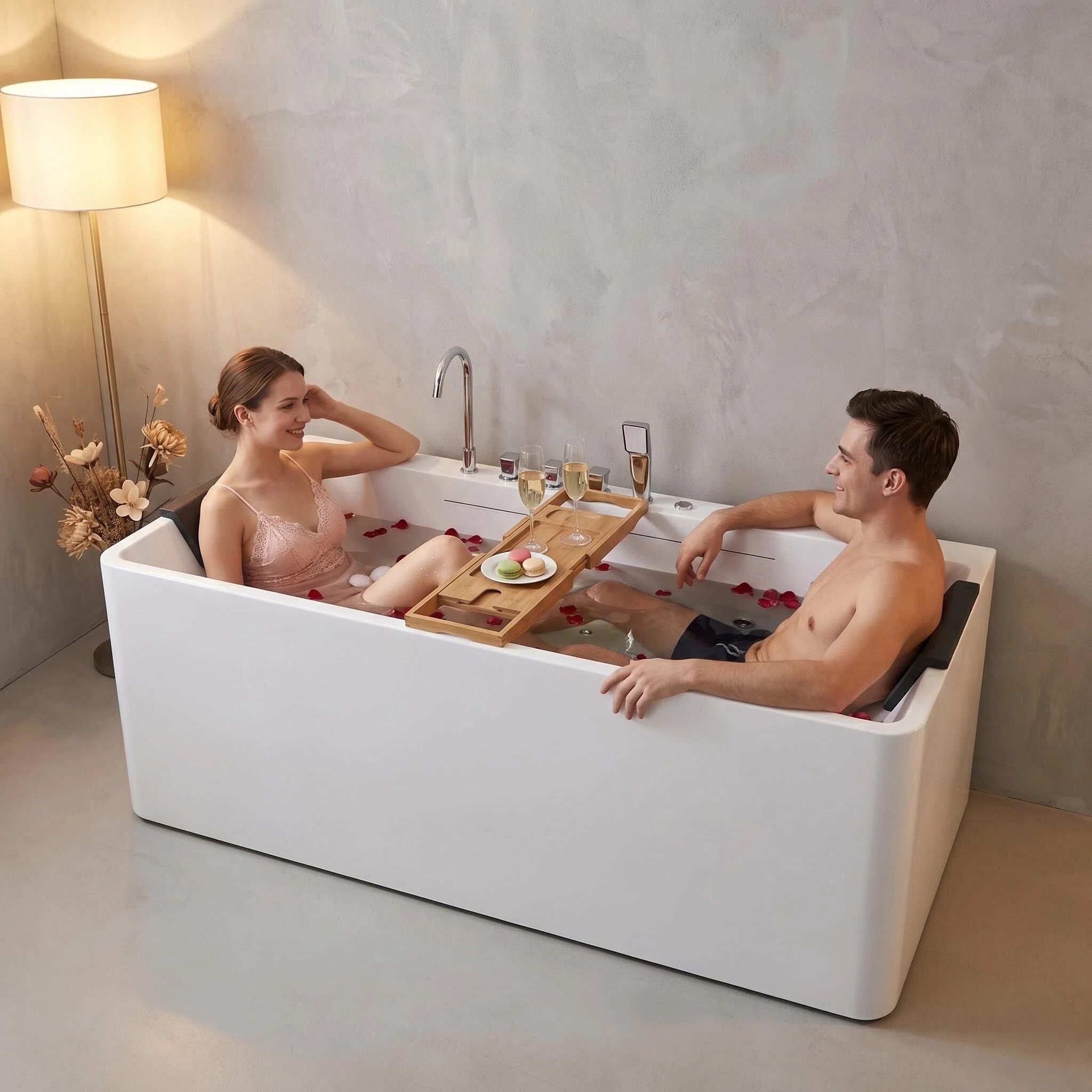 67 in. x 31.5 in. Whirlpool and Air Bath Combo Tub with Adjustable Air Blower and Control Switch in White