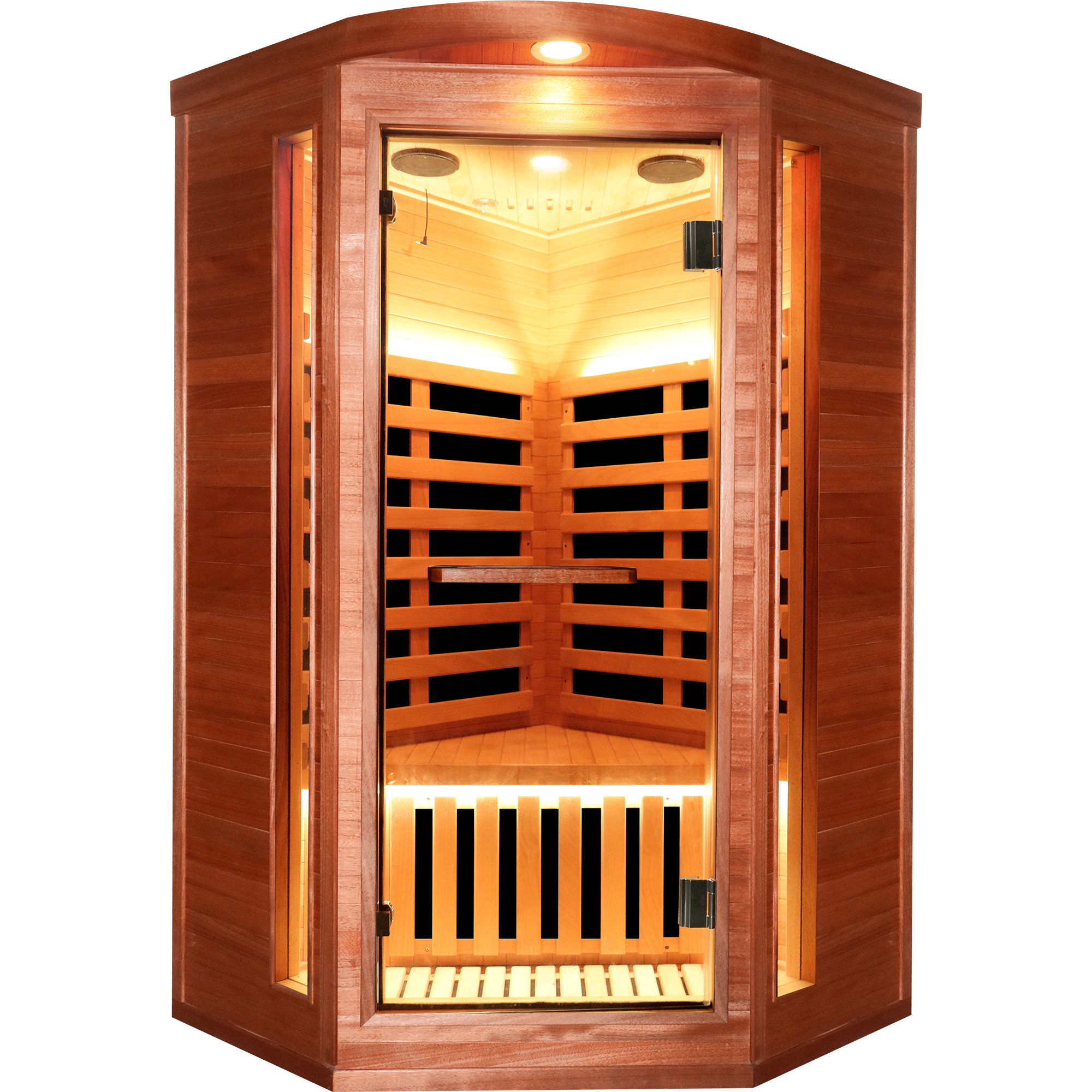 Moray 1-Person Indoor Okoume Wood Far-Infrared Sauna with 8 Infrared Heaters