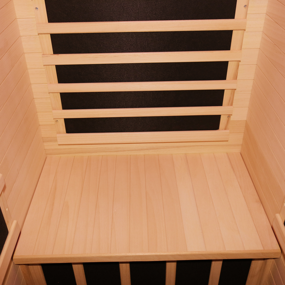 Moray 1-Person Indoor Hemlock Infrared Sauna with 5 Far-infrared Carbon Crystal Heaters, 900W