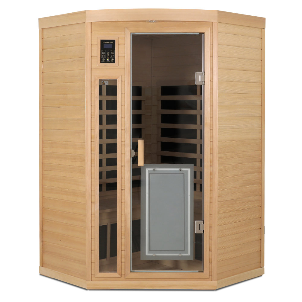 Moray 2-Person Indoor Hemlock Sauna with 8 Far-infrared Carbon Crystal Heaters and Chromotherapy