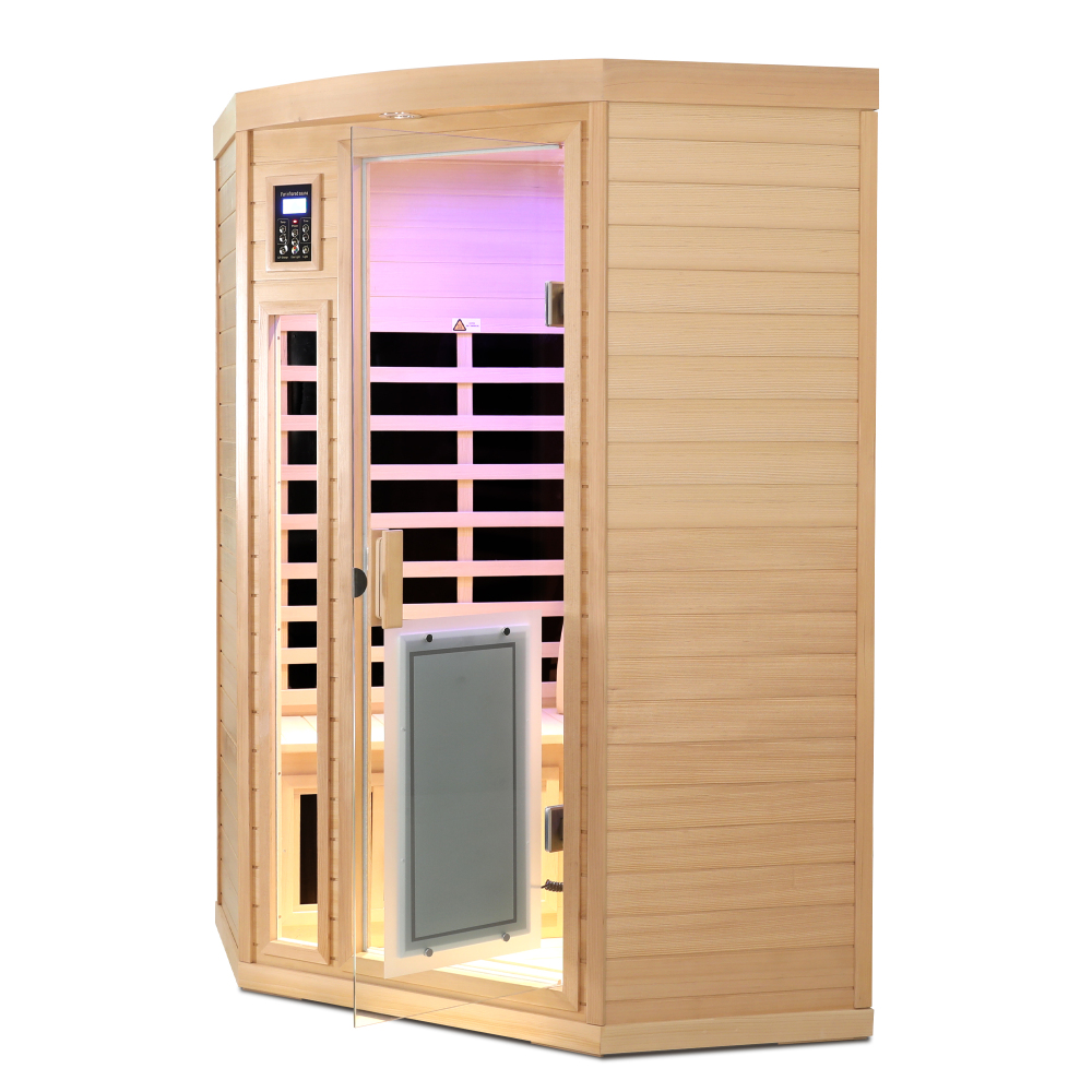 Moray 2-Person Indoor Hemlock Sauna with 8 Far-infrared Carbon Crystal Heaters and Chromotherapy