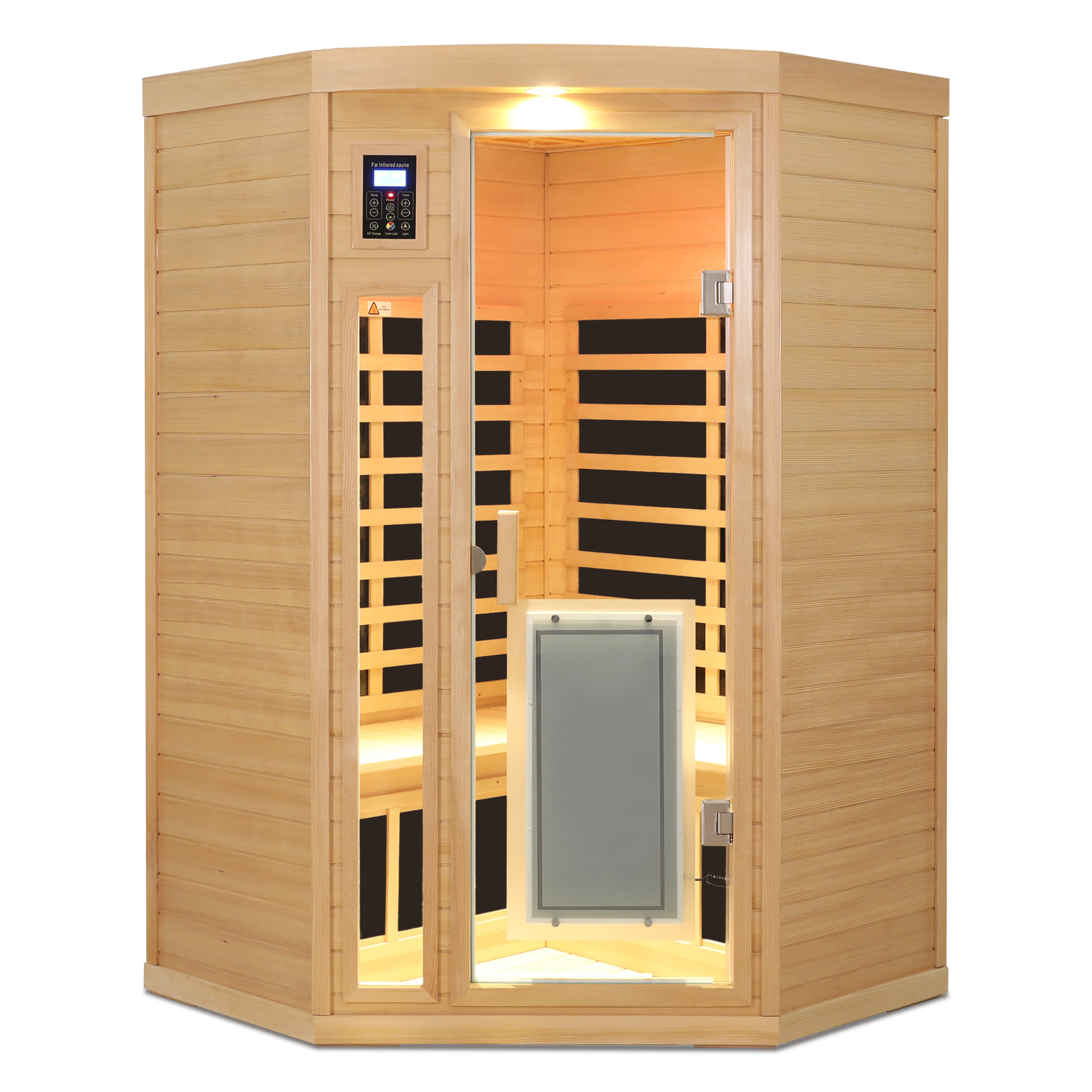 Moray 2-Person Indoor Hemlock Sauna with 8 Far-infrared Carbon Crystal Heaters and Chromotherapy
